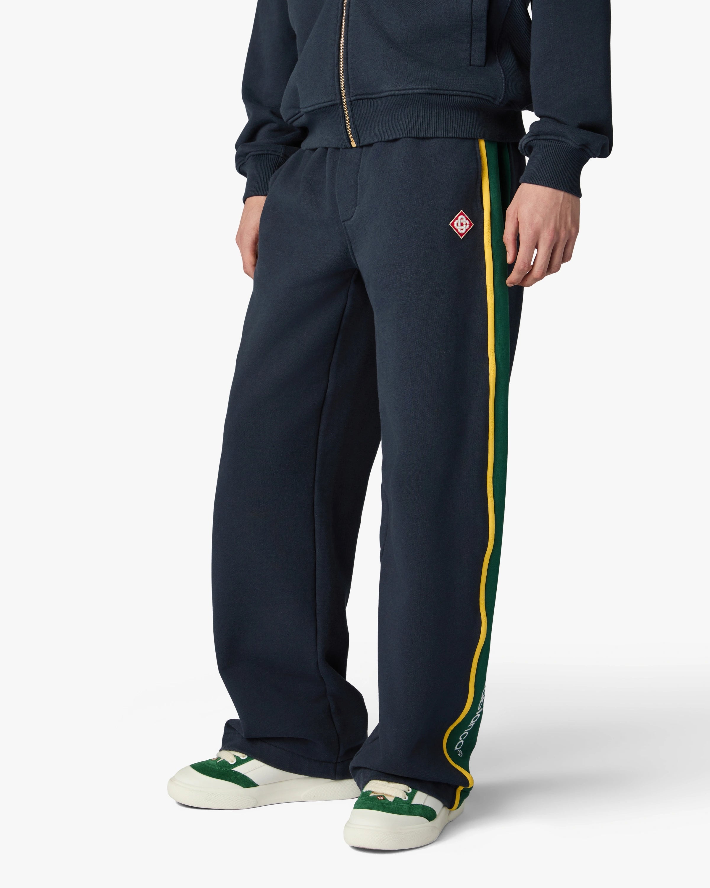 Casablanca Panelled pantaloni tuta blu cotone
