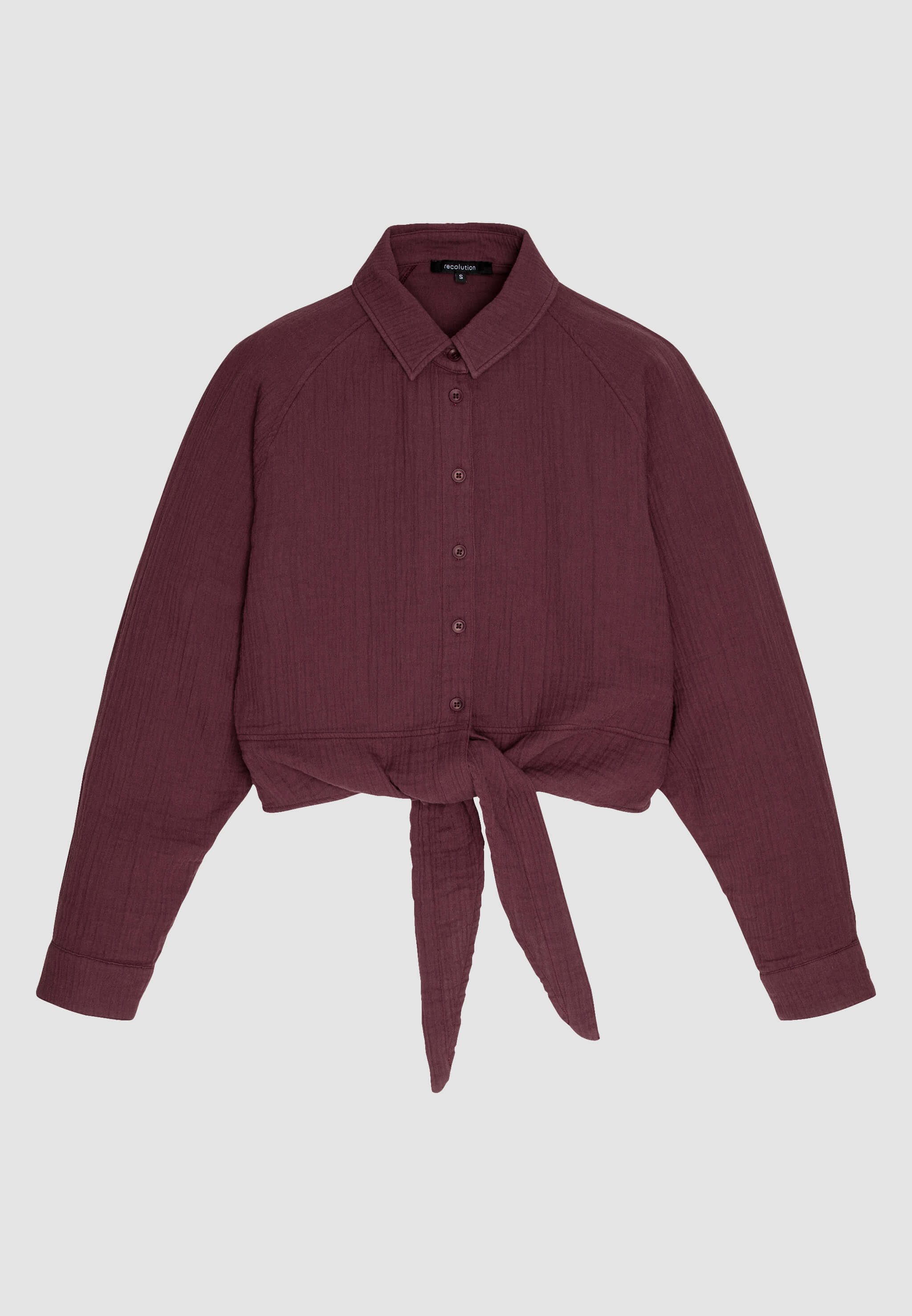 Recolution Vanilla camicia prugna mussola bio