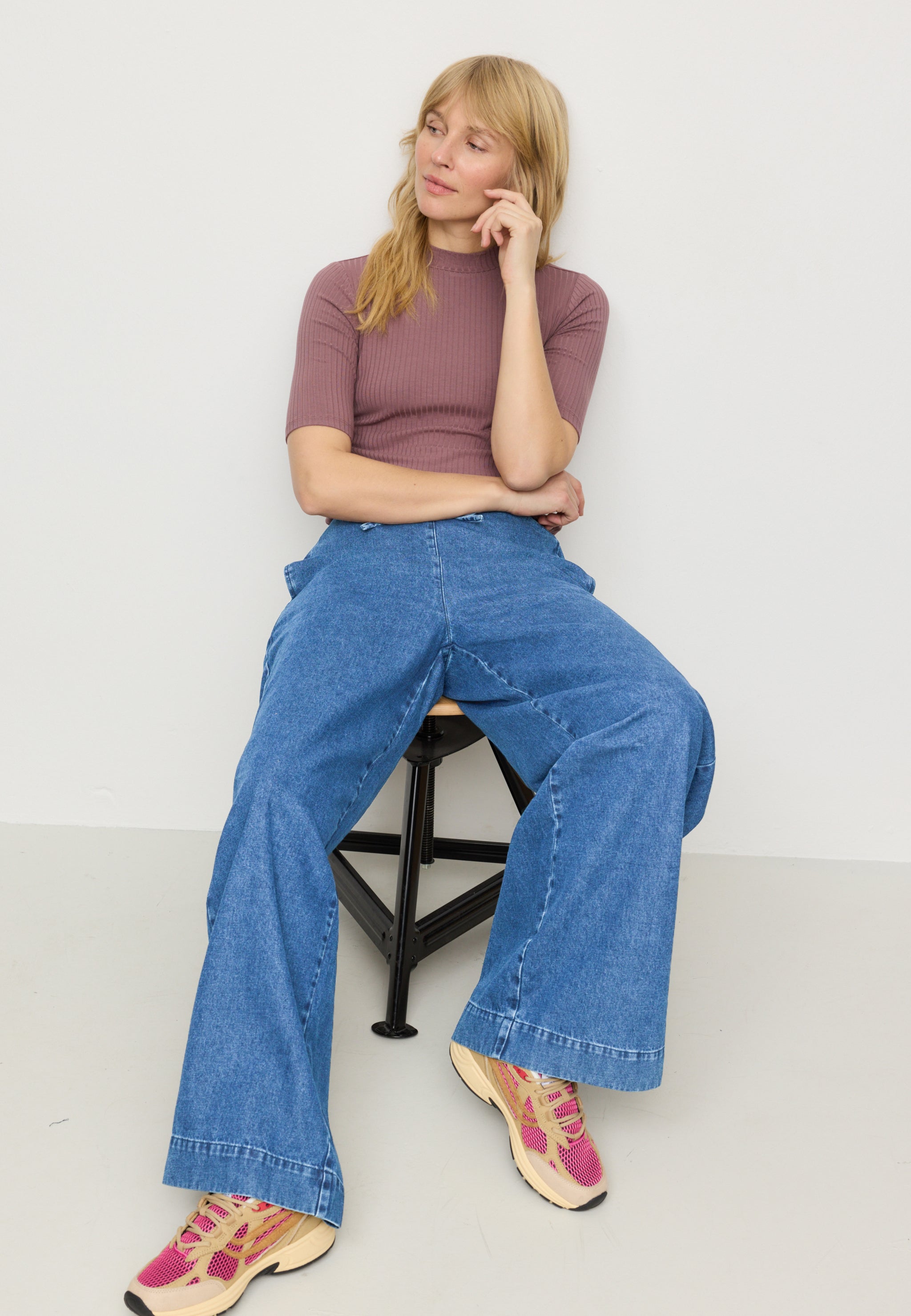 Recolution Buttercub pantaloni denim blu cotone bio