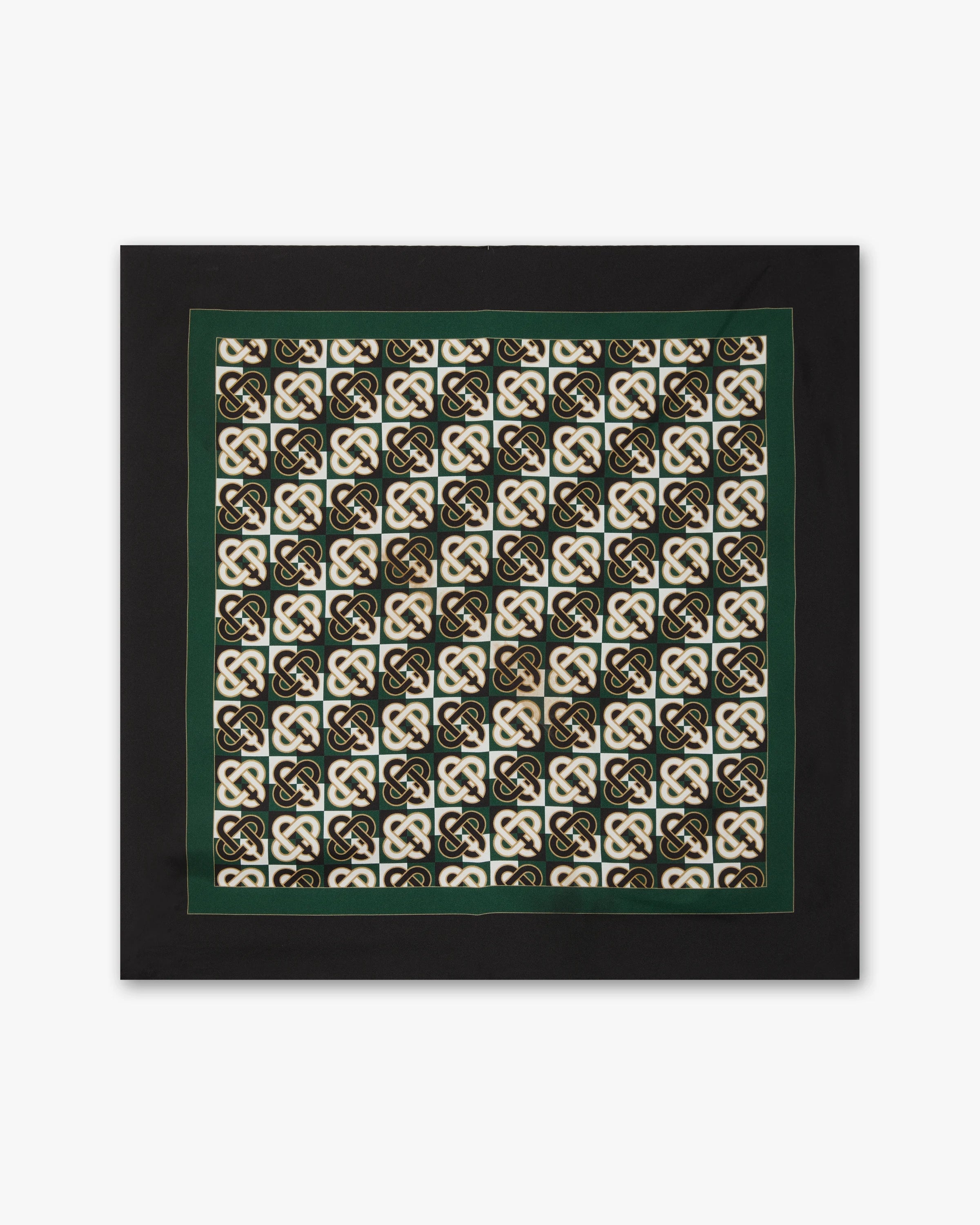 Casablanca Check Monogram foulard seta verde blu 52x52