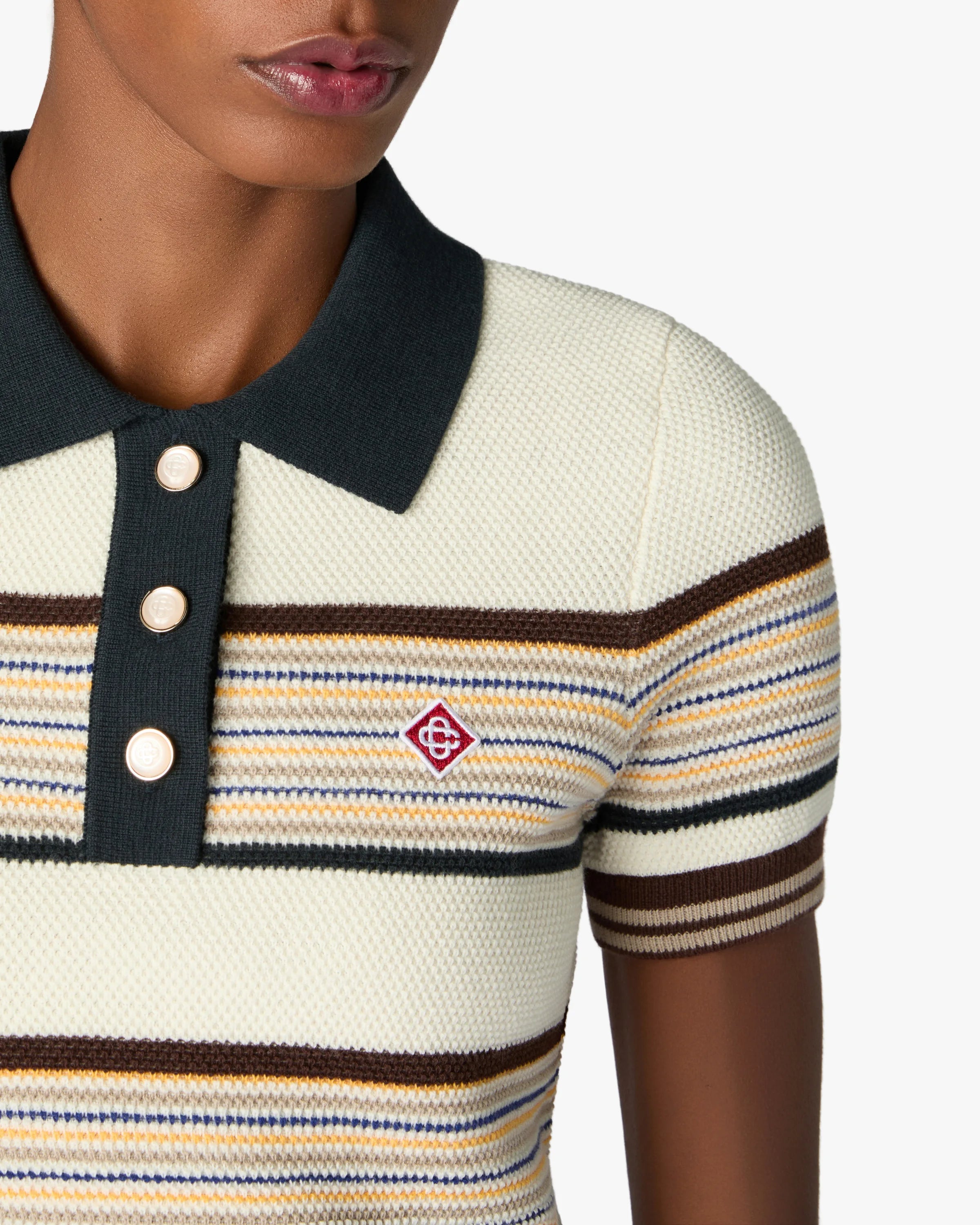 Casablanca Café Culture Polo Donna Multicolore lana