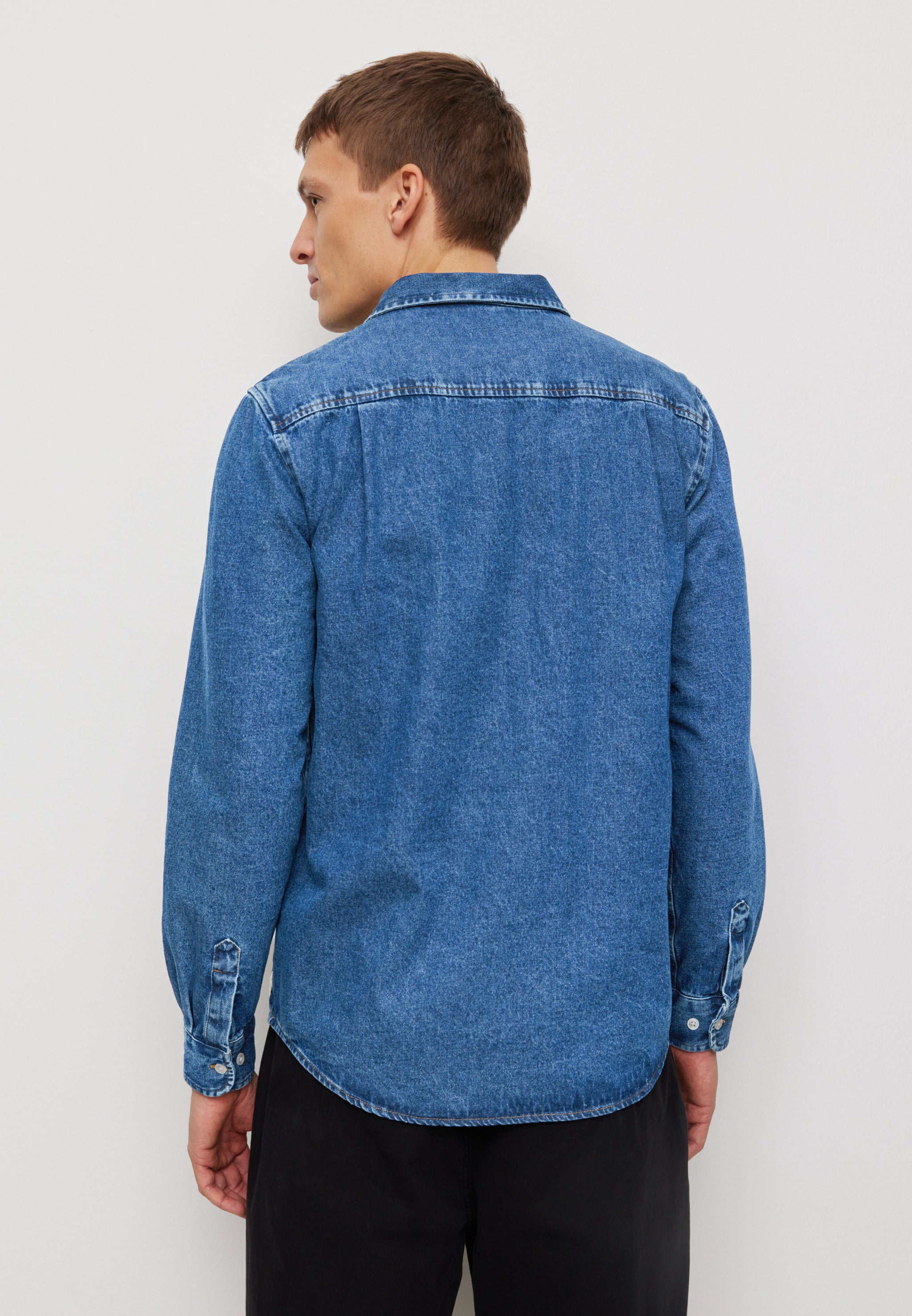 Recolution Currant camicia denim blu cotone bio