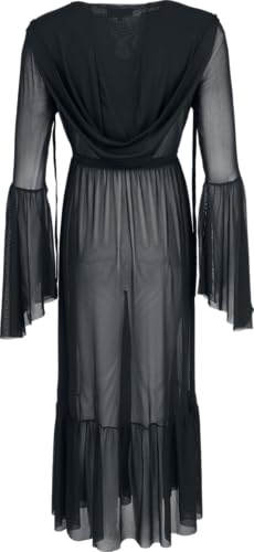 Gothicana Vailed in Darkness Dramatic Hooded Duster cardigan nero XL cappuccio