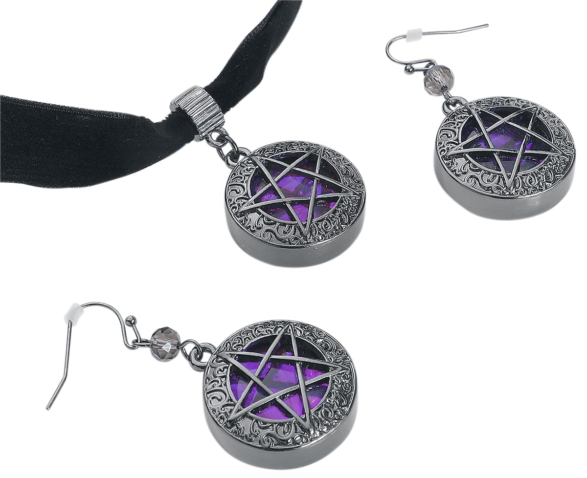 Gothicana by EMP Parure Nera-Lilla Pentacolo intimo gotico