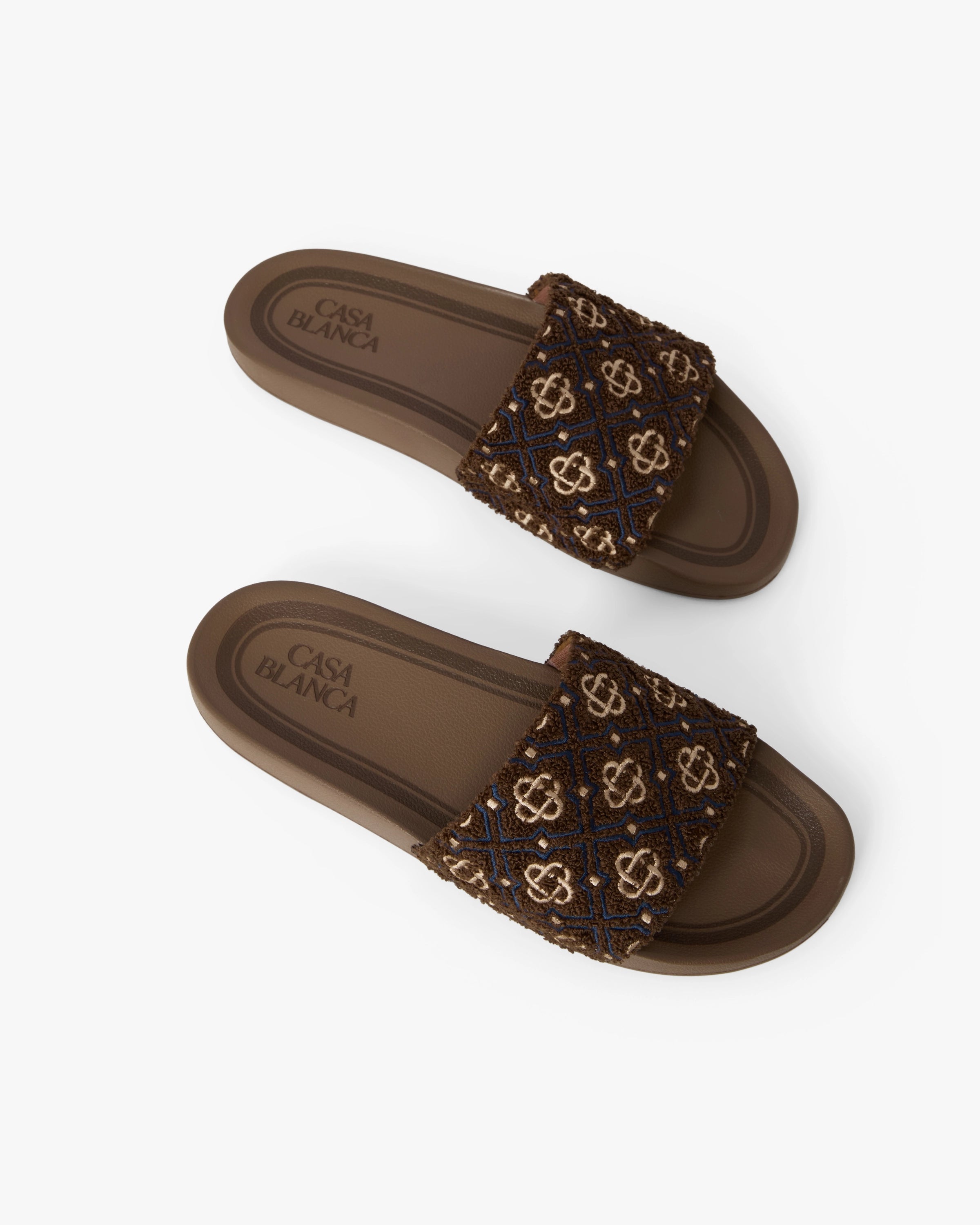 Casablanca Monogram Pool Slides ciabatte marrone monogramma