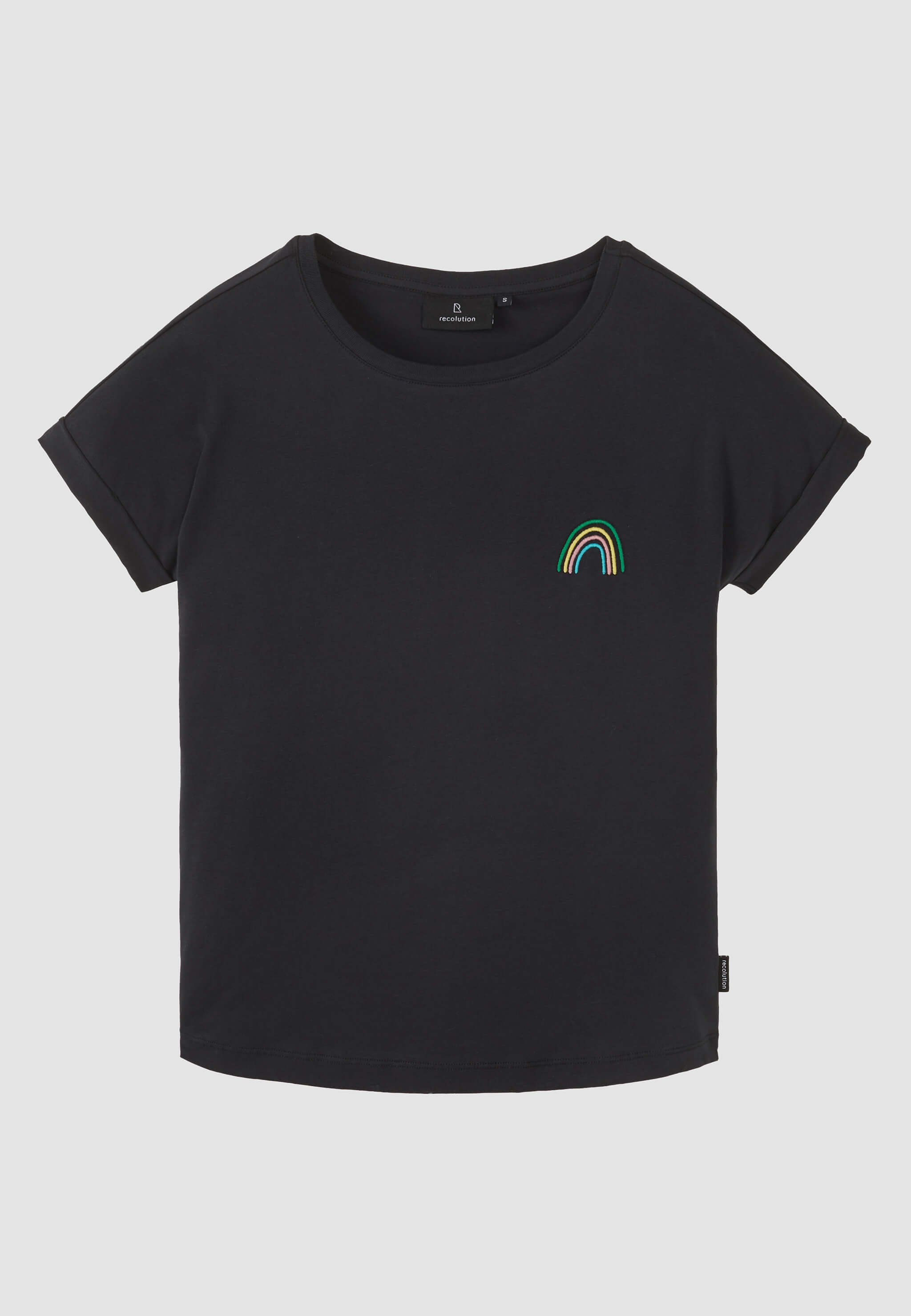 Recolution Cayenne Rainbow t-shirt cotone bio nera ricamo