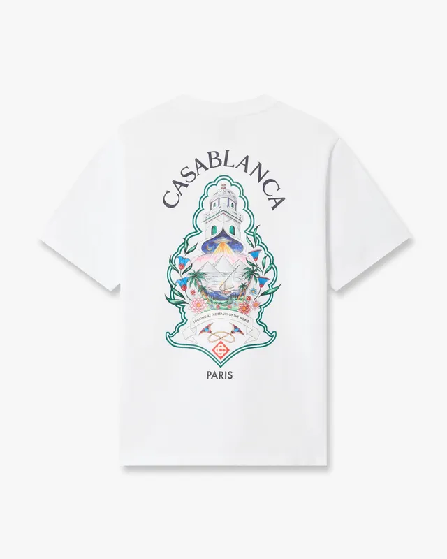 Casablanca Hotel Emblem t-shirt uomo bianca cotone