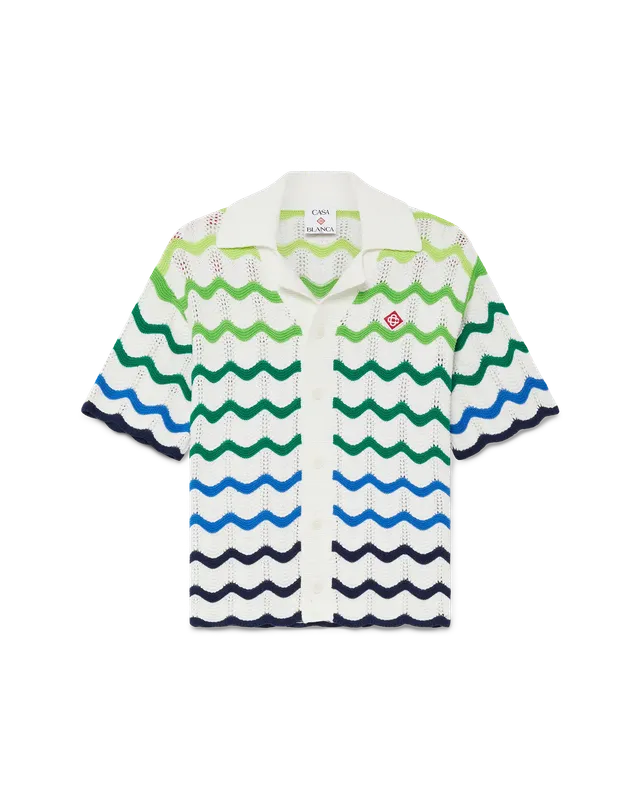 Casablanca Gradient Wave camicia bambino verde cotone