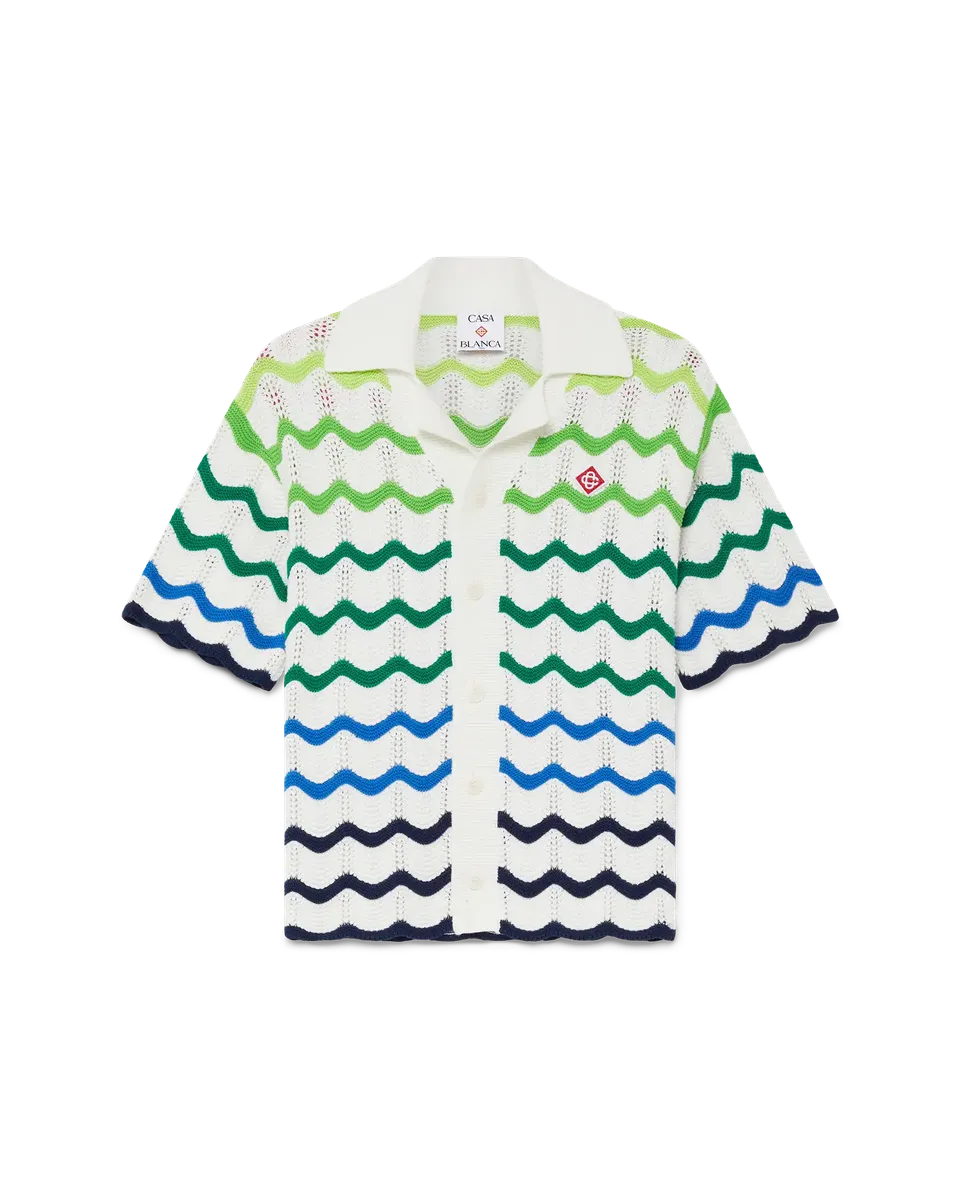 Casablanca Gradient Wave camicia bambino verde cotone