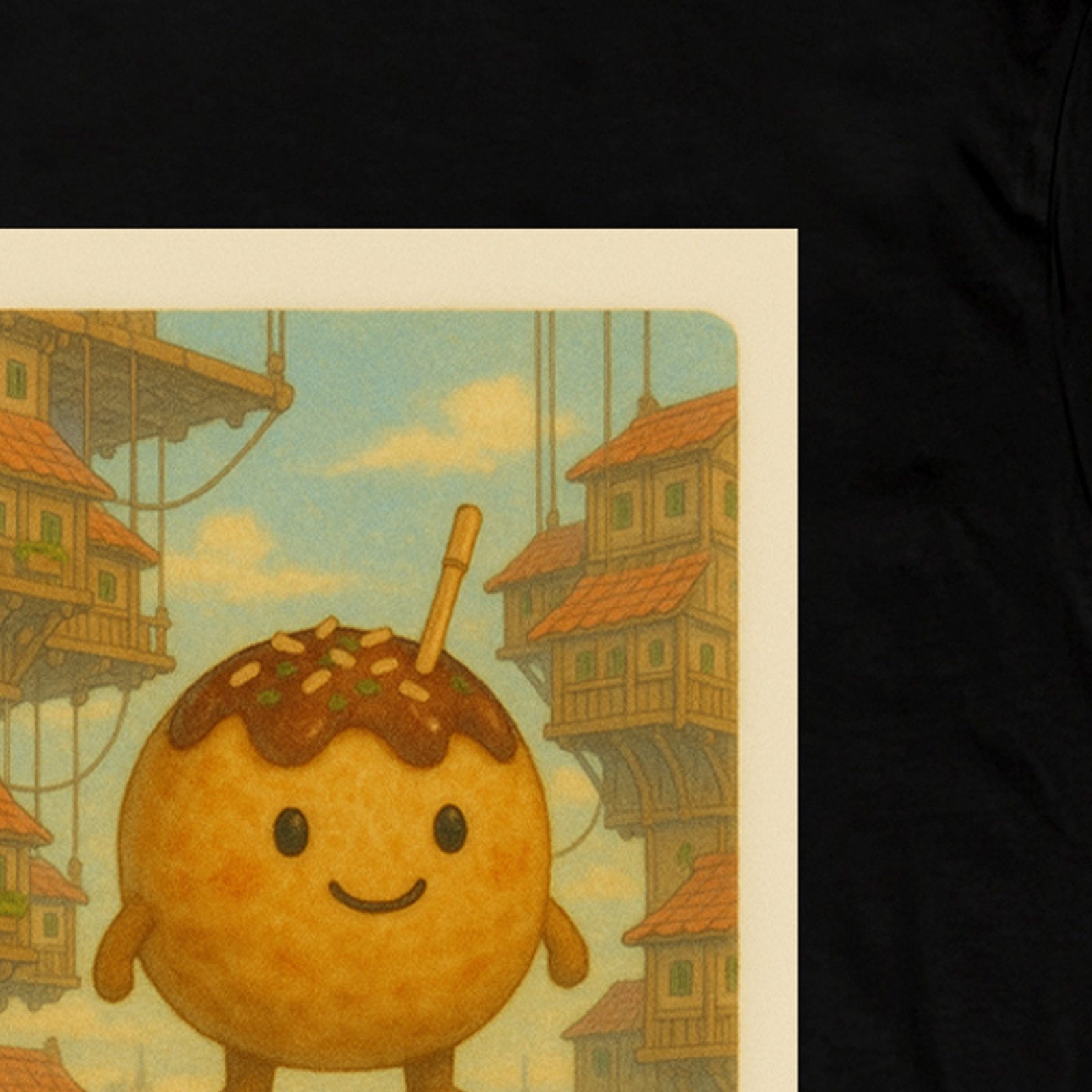Seetees Sushi Tales Takoyaki nella città sospesa t-shirt vestibilità comoda