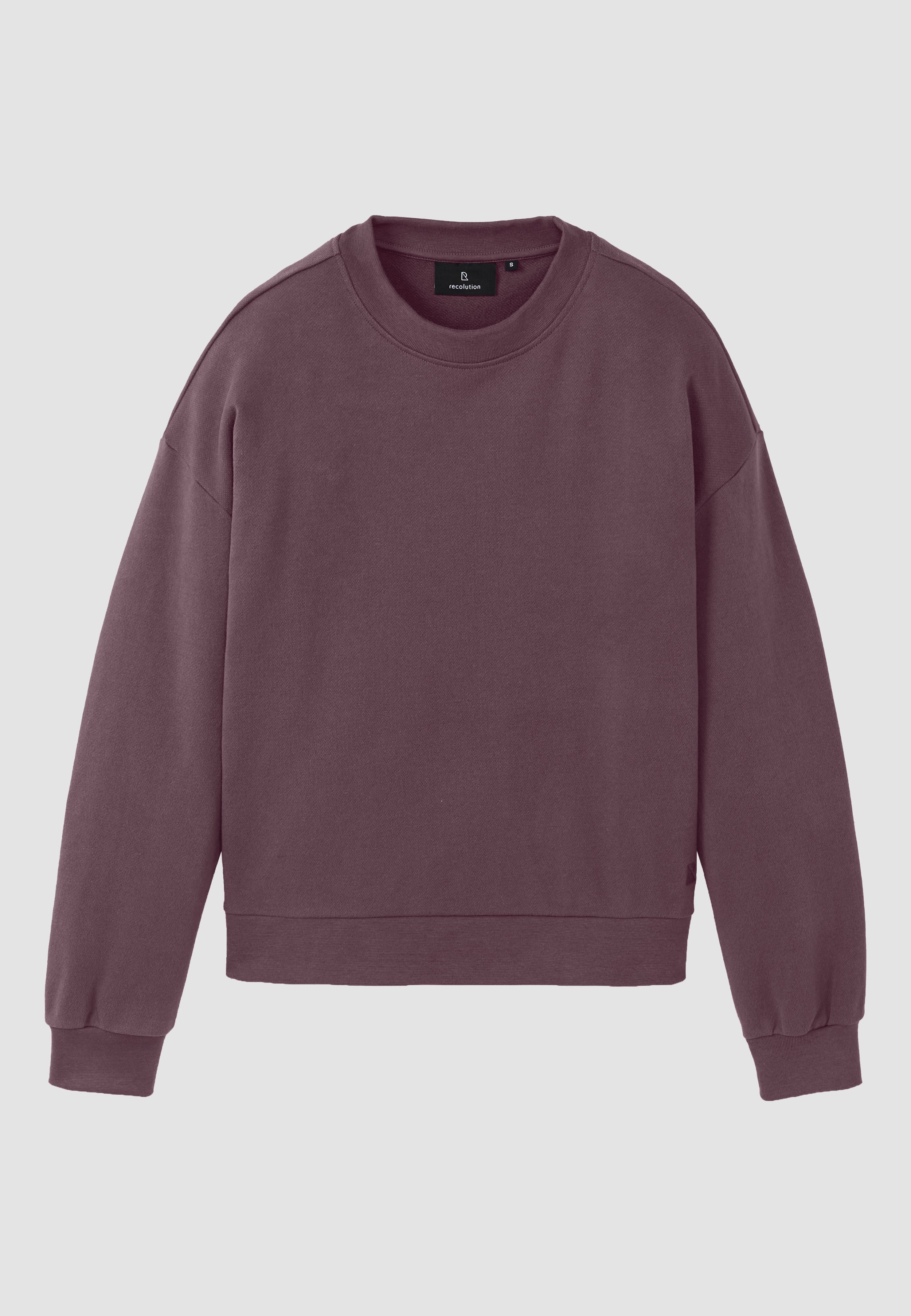 Recolution NERINE felpa dark grape cotone bio loose fit