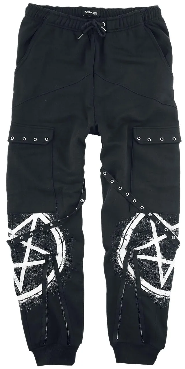 Gothicana by EMP pantaloni uomo neri L con tasche