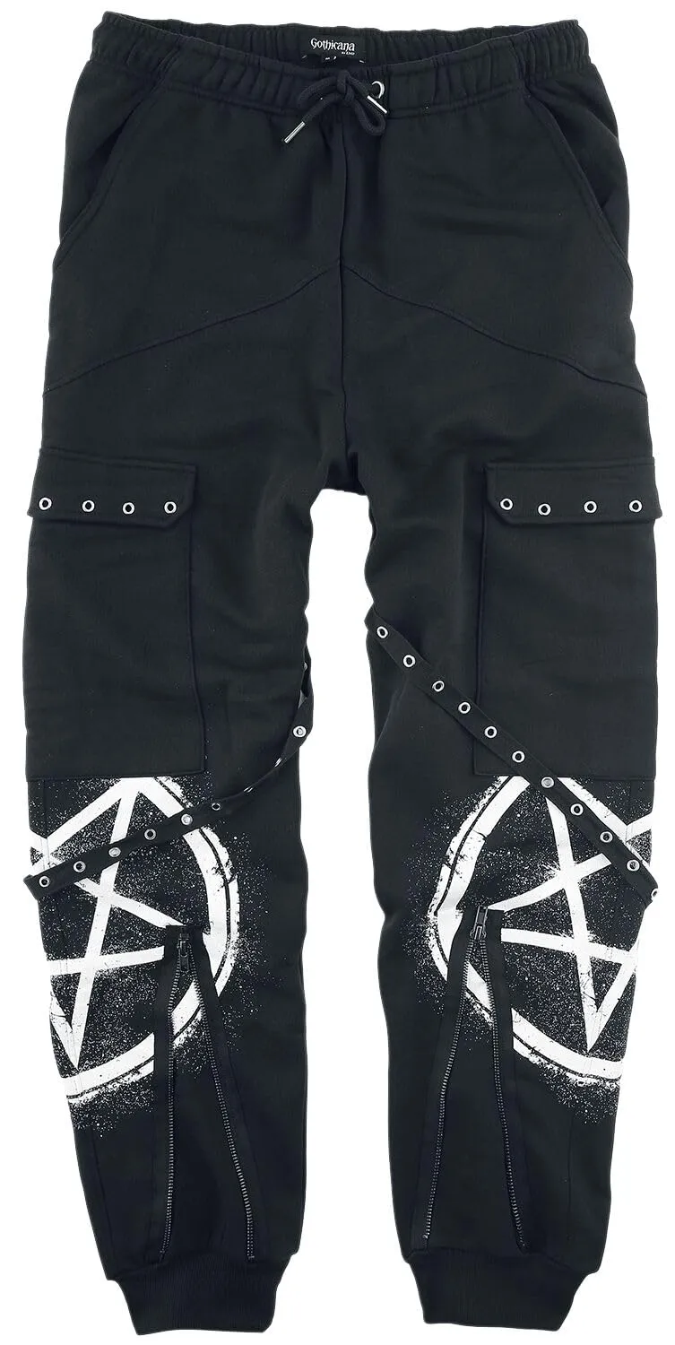 Gothicana by EMP pantaloni uomo neri L con tasche