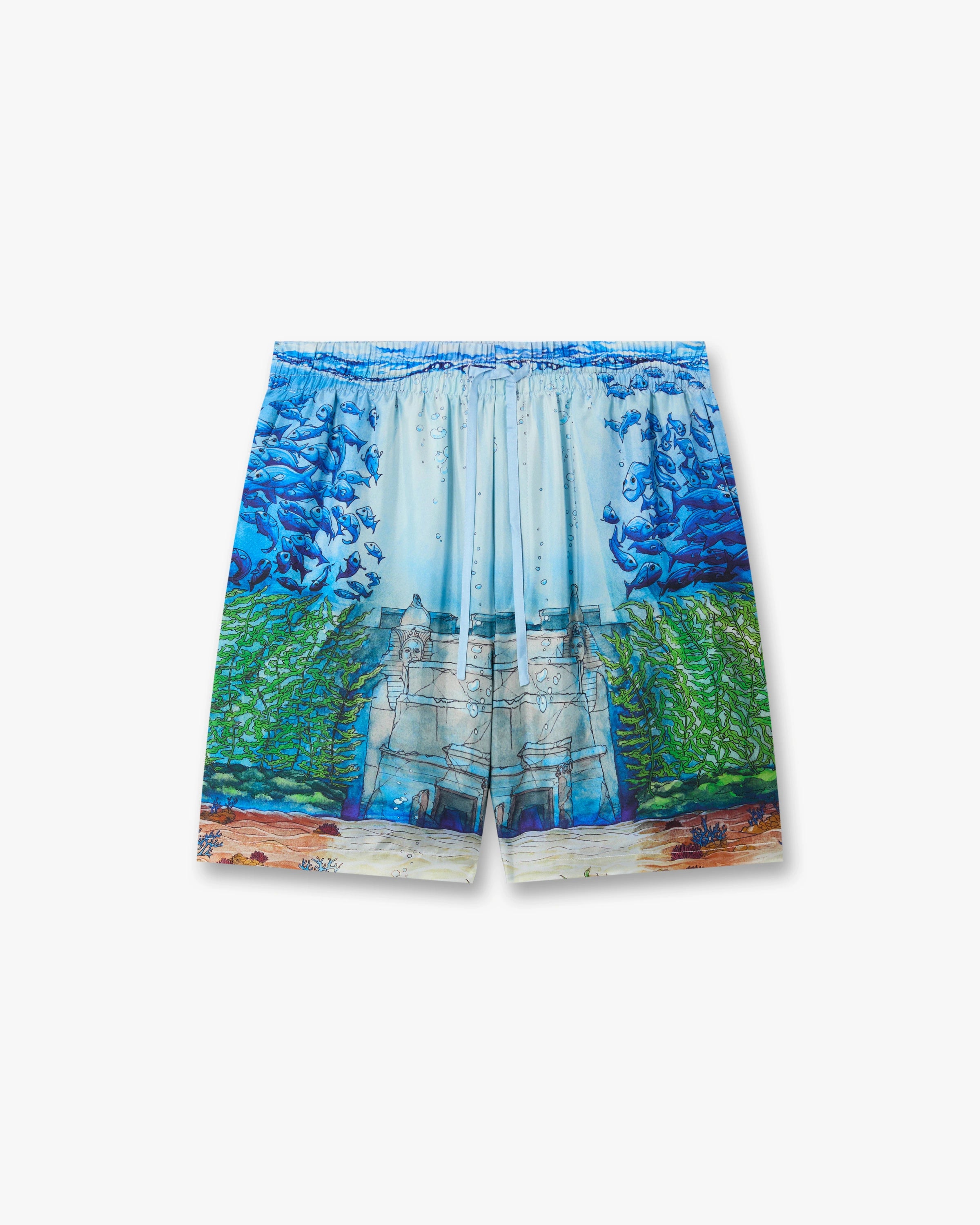 Casablanca Trompe L'Oeil shorts uomo seta multicolore