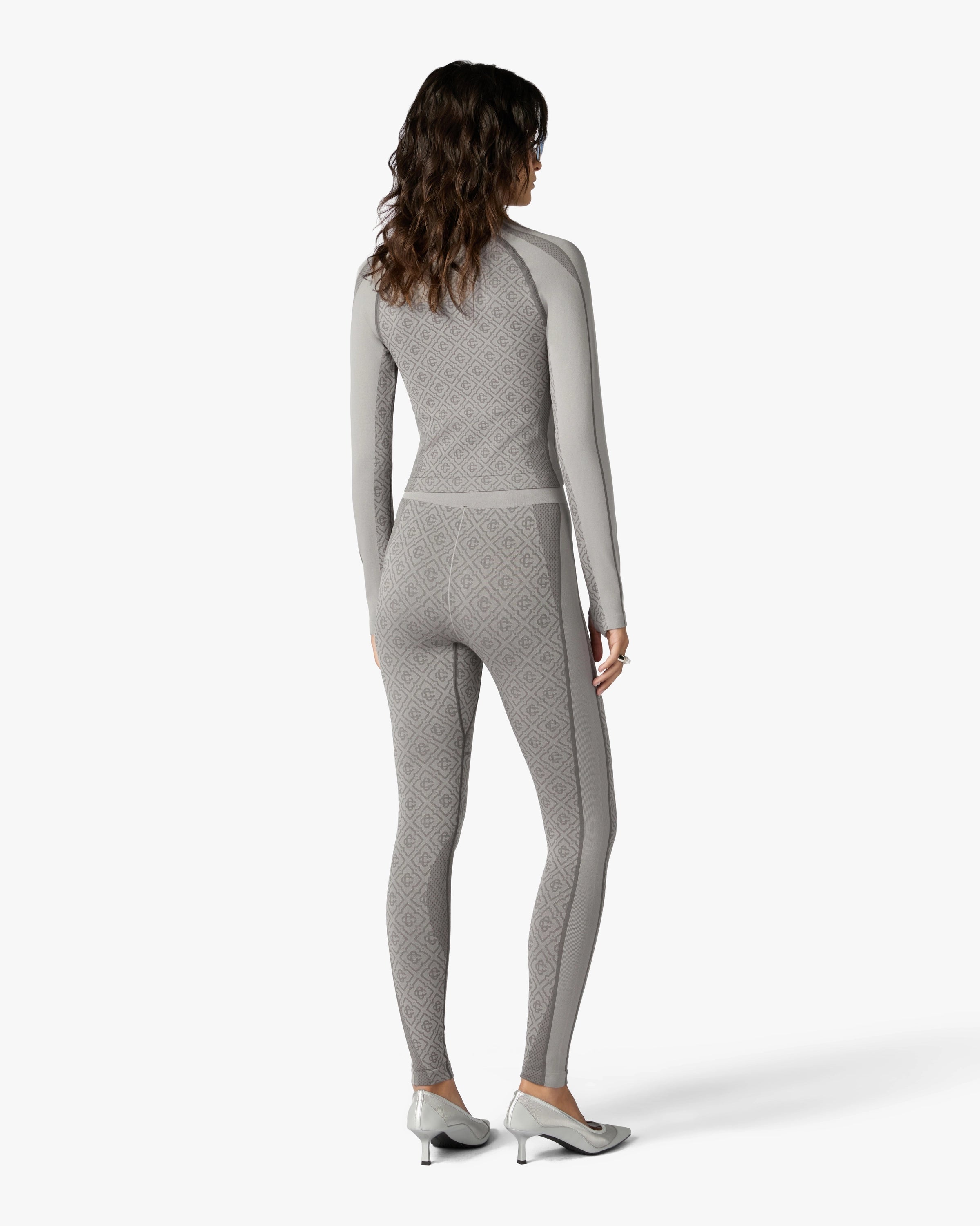 Casablanca Monogram top sport grigio chiaro