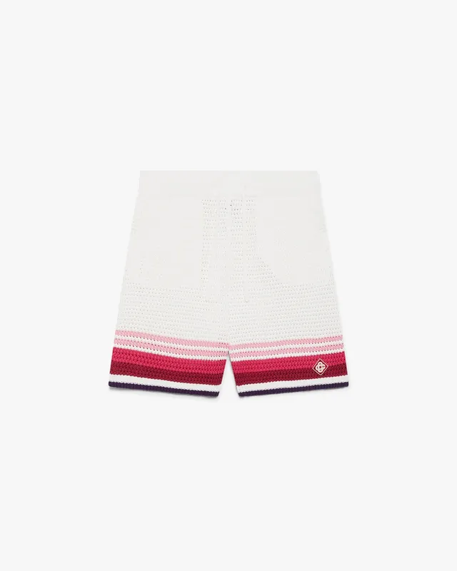 Casablanca Crochet shorts bianco rosa cotone
