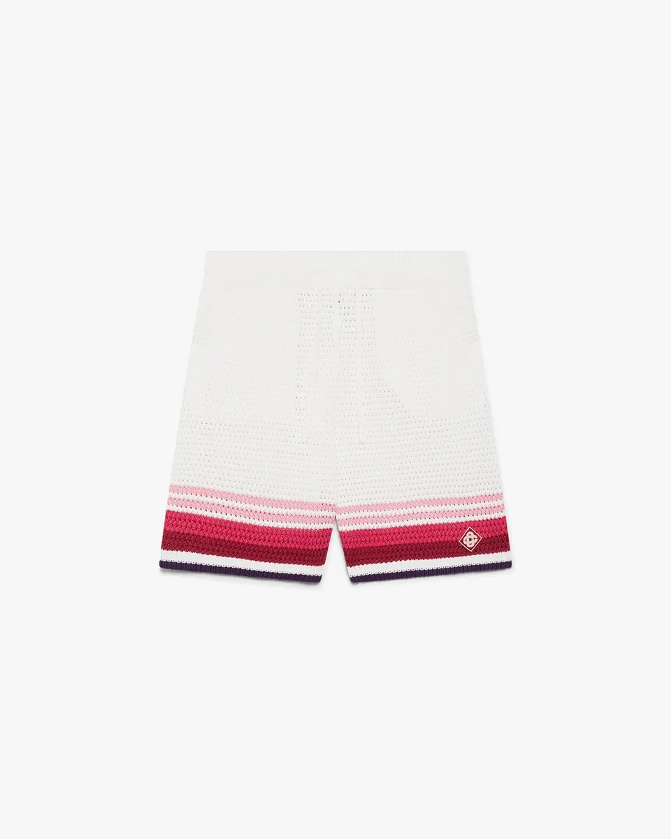Casablanca Crochet shorts bianco rosa cotone