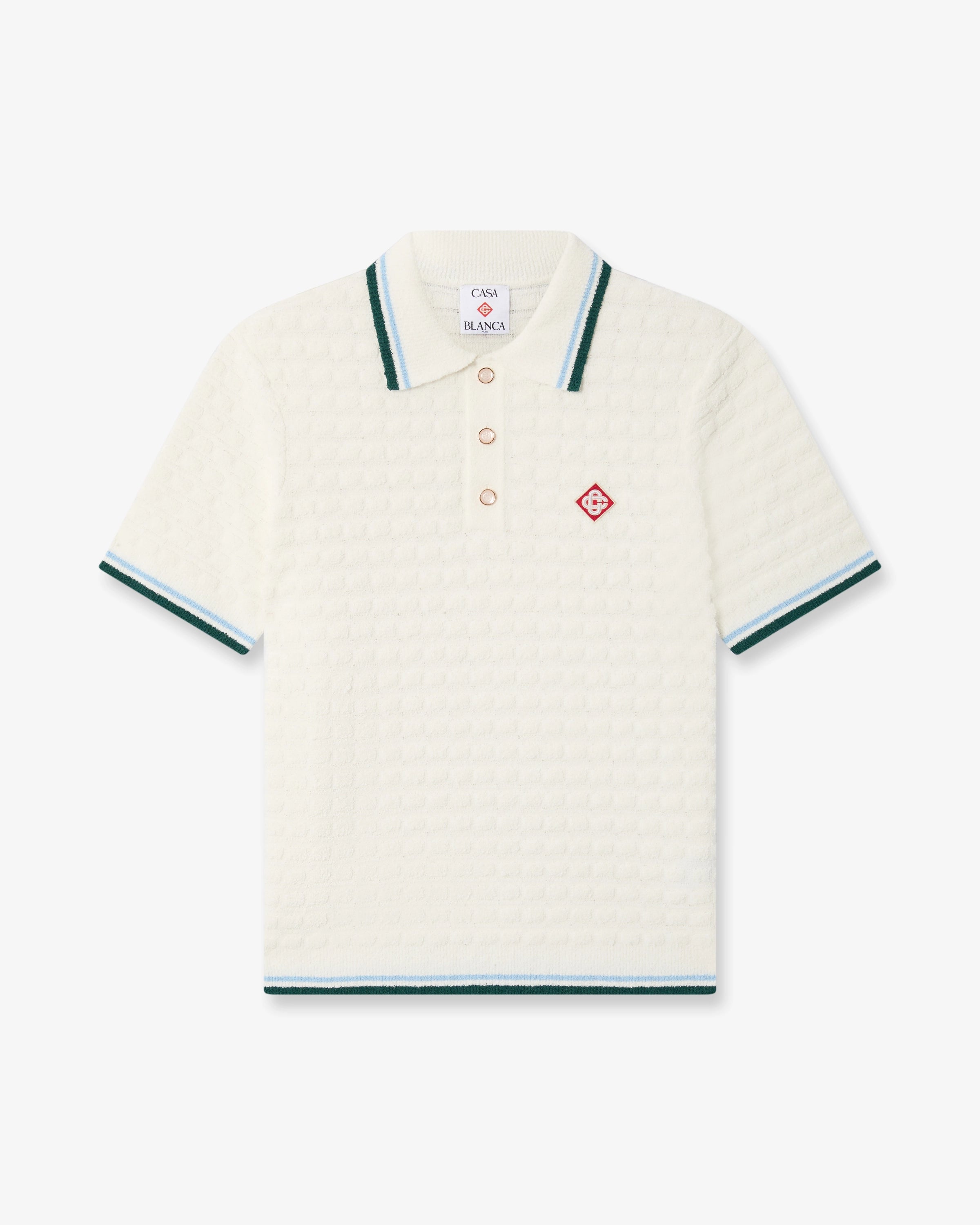 Casablanca Boucle polo uomo bianca maniche corte