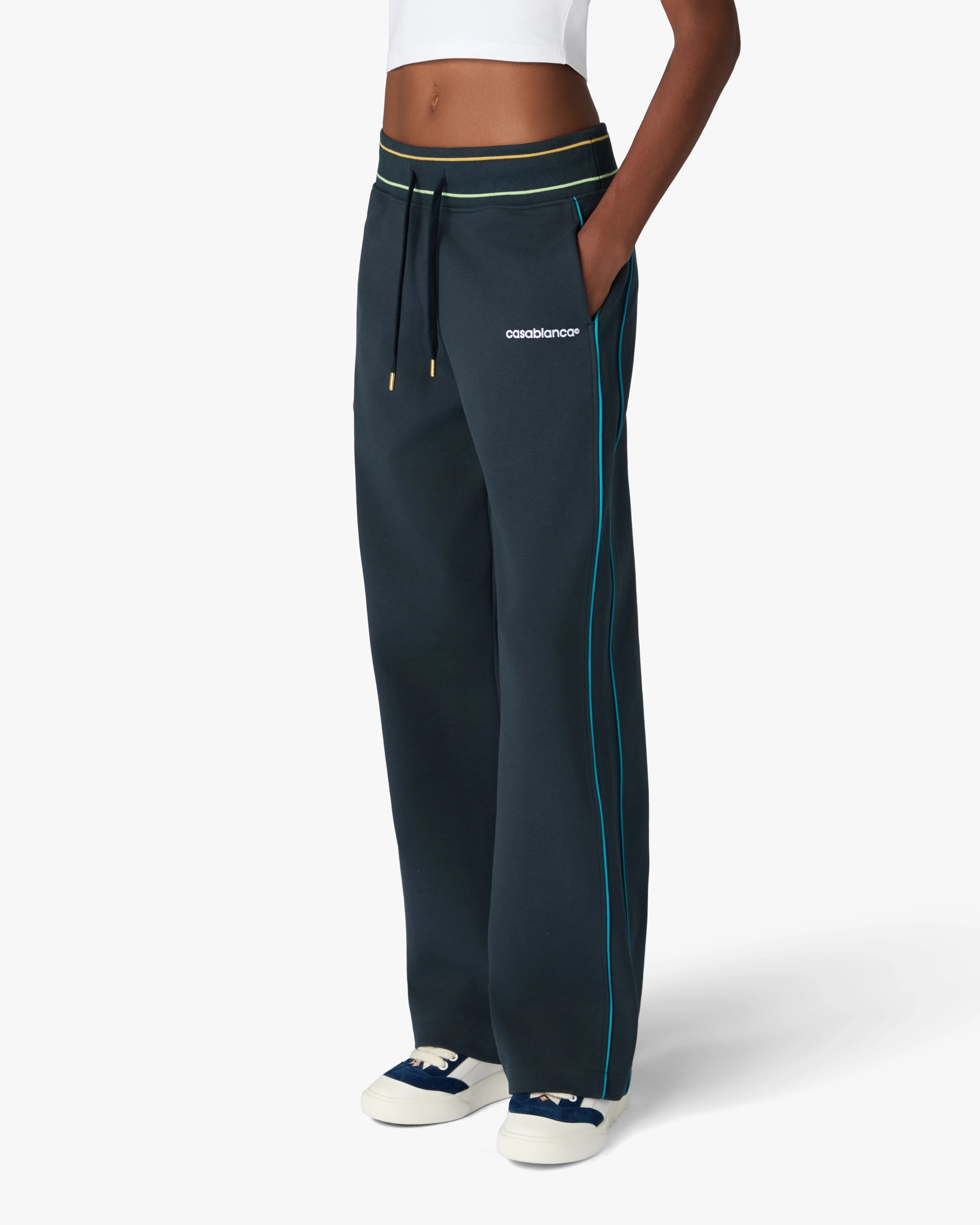 Casablanca Low-Rise Punto jogger punto blu cotone