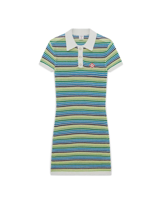 Casablanca Stripe abito midi verde cotone maglia