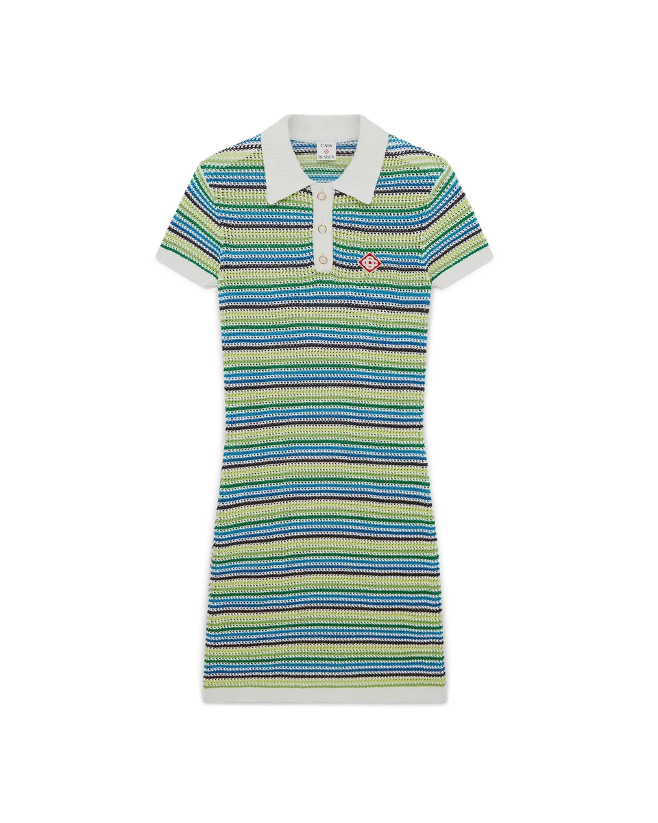Casablanca Stripe abito midi verde cotone maglia