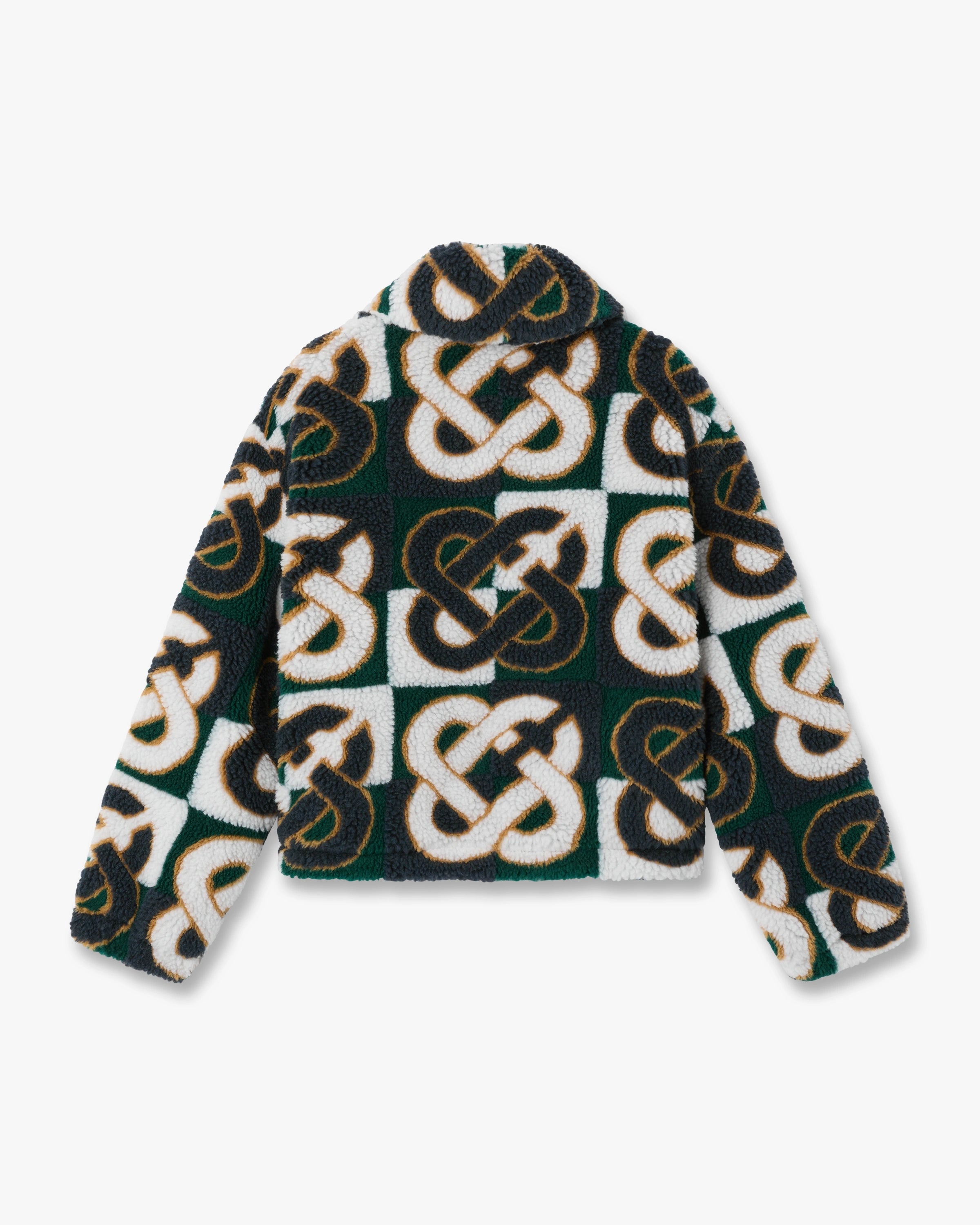 Casablanca Check Monogram giacca pile verde lana mohair