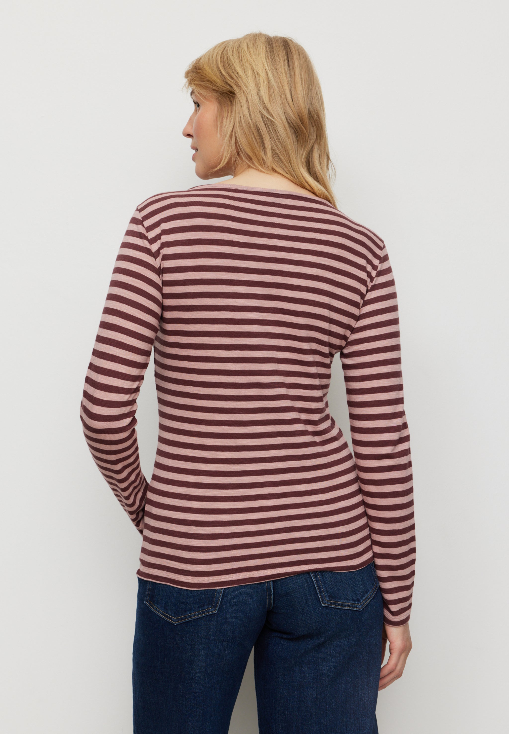 Recolution Iris Stripes maglia a righe rosa cotone bio