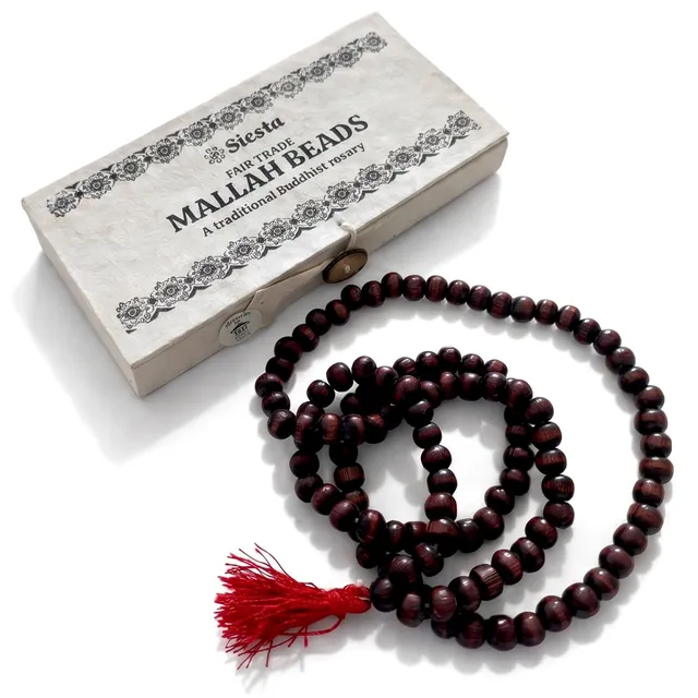 Siesta Mallah Mala collana 108 grani legno