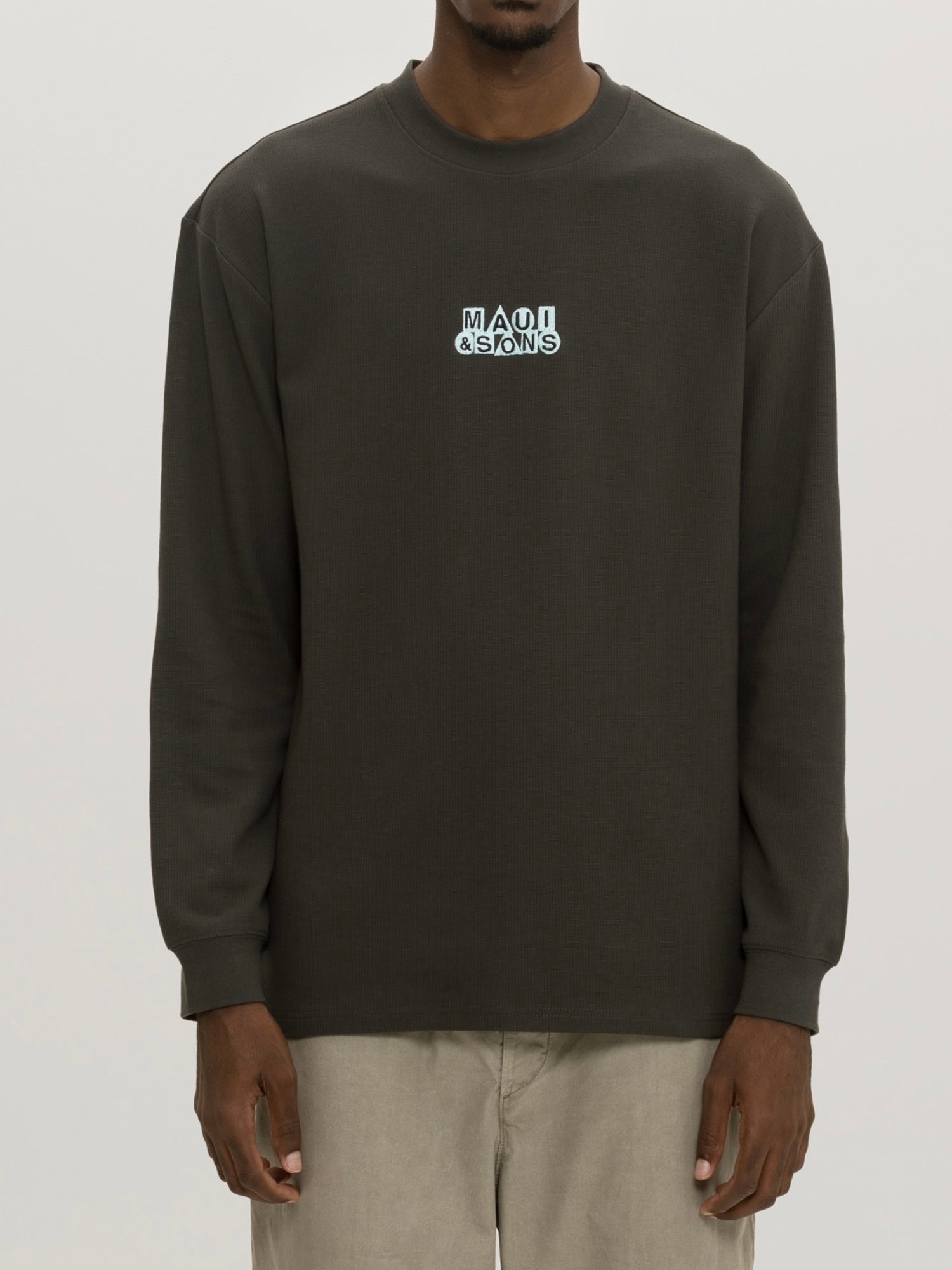 Maui and Sons Pure Maui maglia manica lunga nera waffle