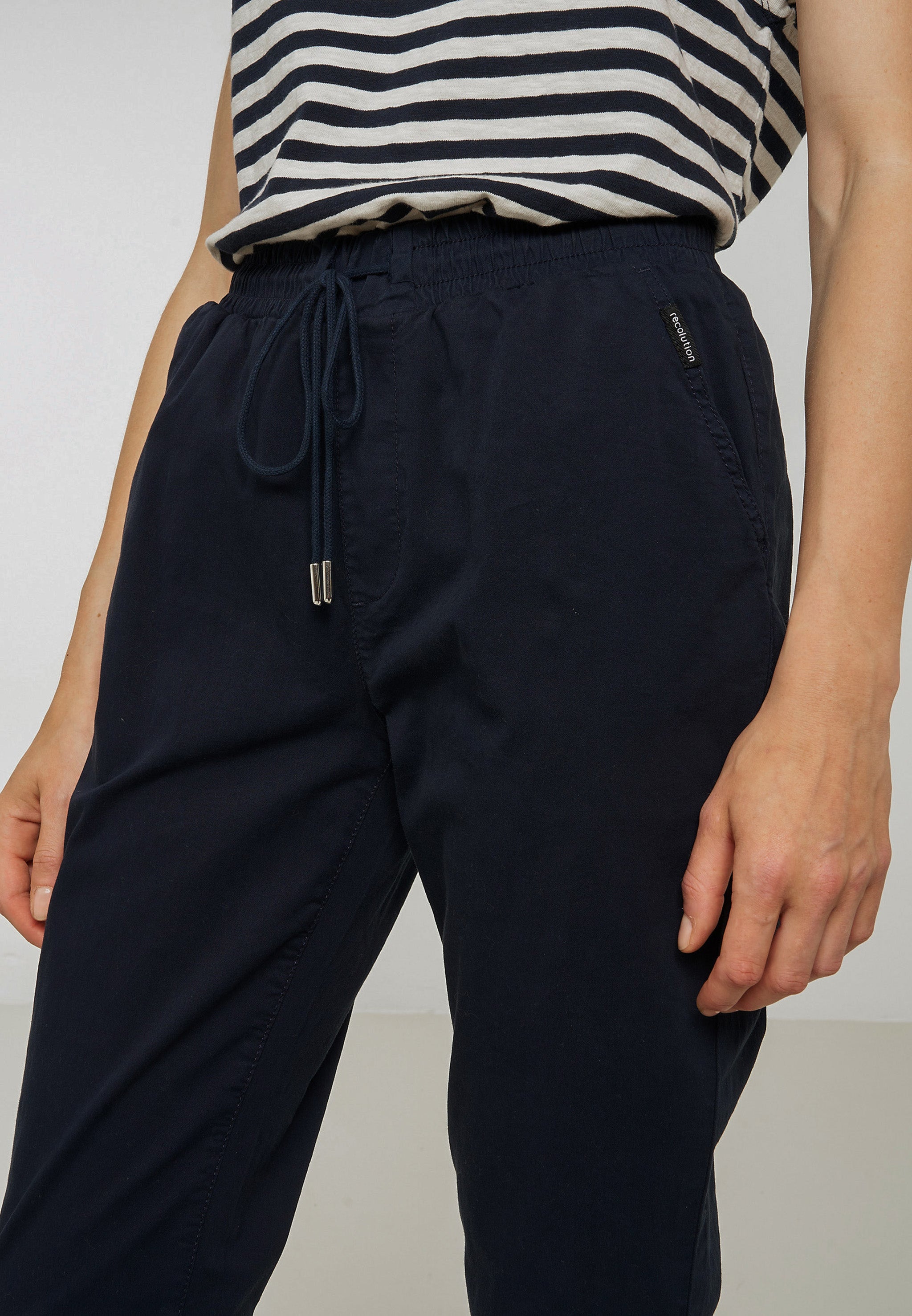 Recolution Calathea pantaloni chino dark navy cotone bio