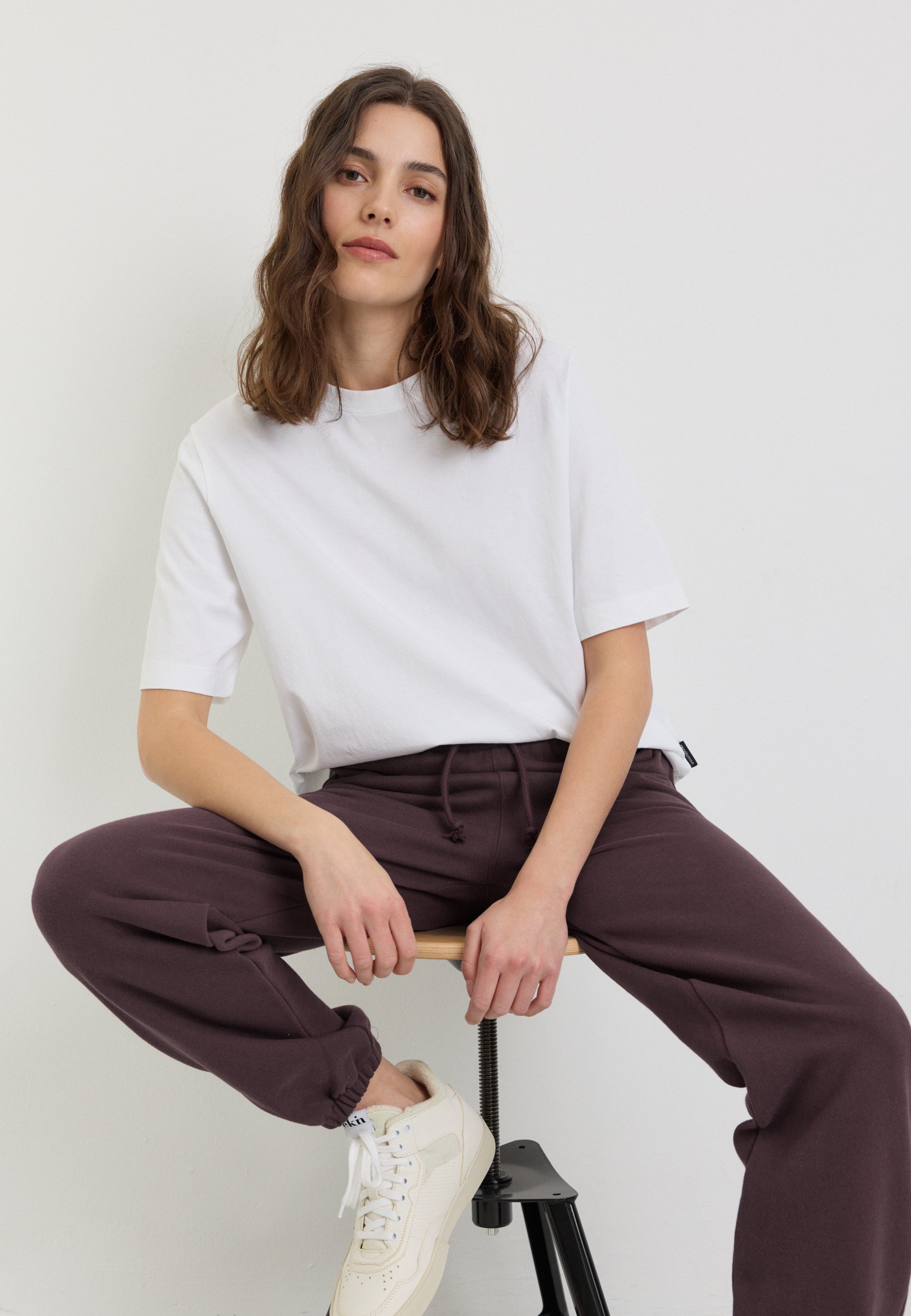 Recolution Scilla Pantaloni Jogger Viola Scuro Cotone Bio