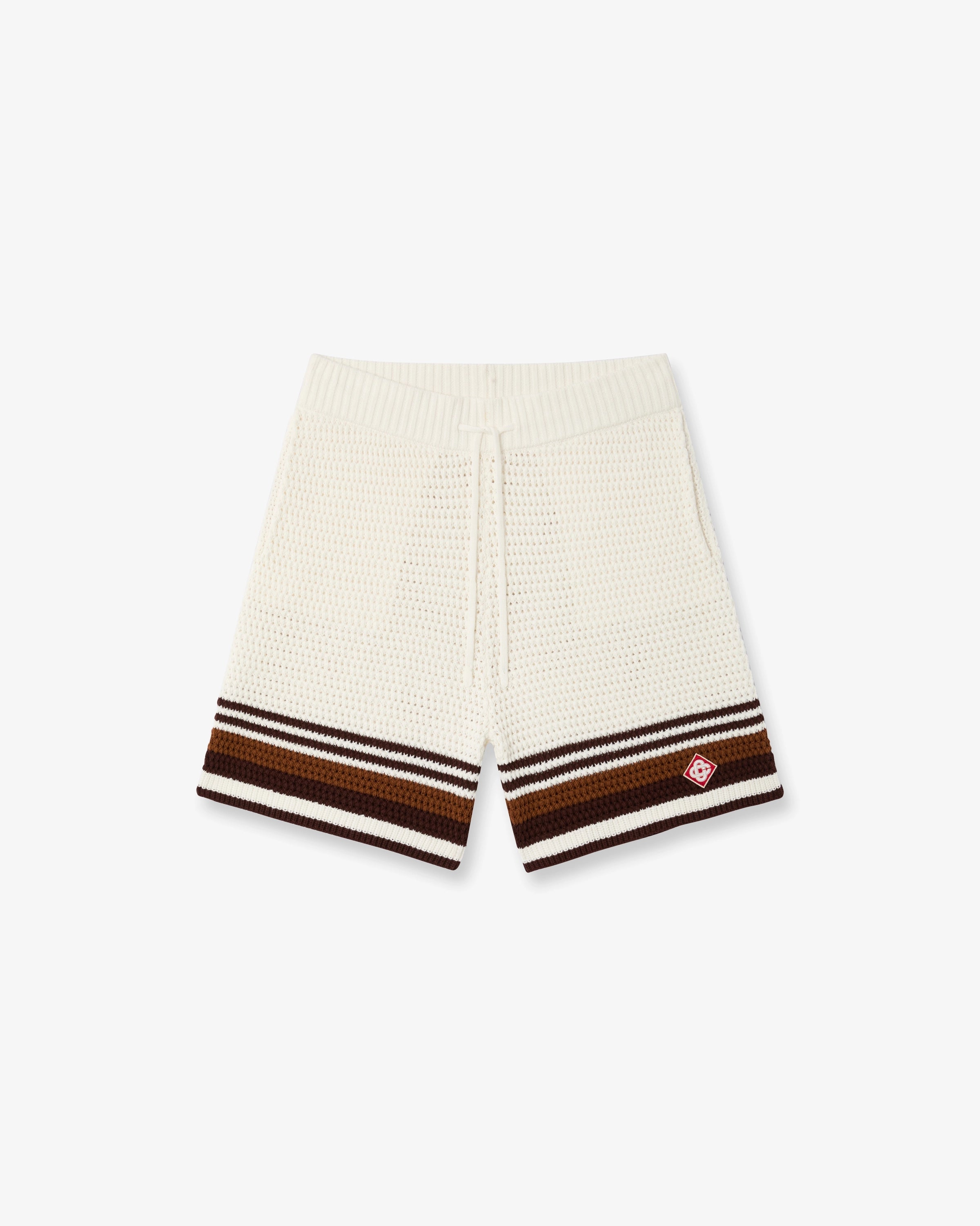 Casablanca Tennis Stripe Shorts Crochet Bianchi Marroni