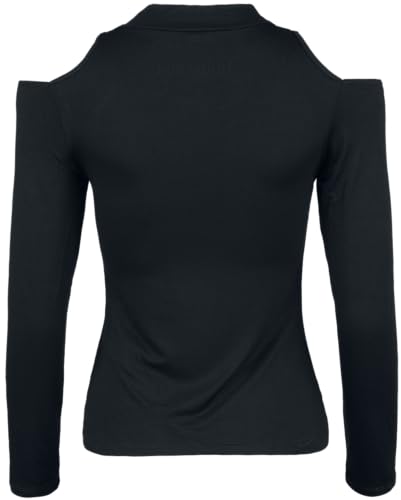 Gothicana by EMP Maglia Nera Spalle Scoperte Maniche Lunghe donna