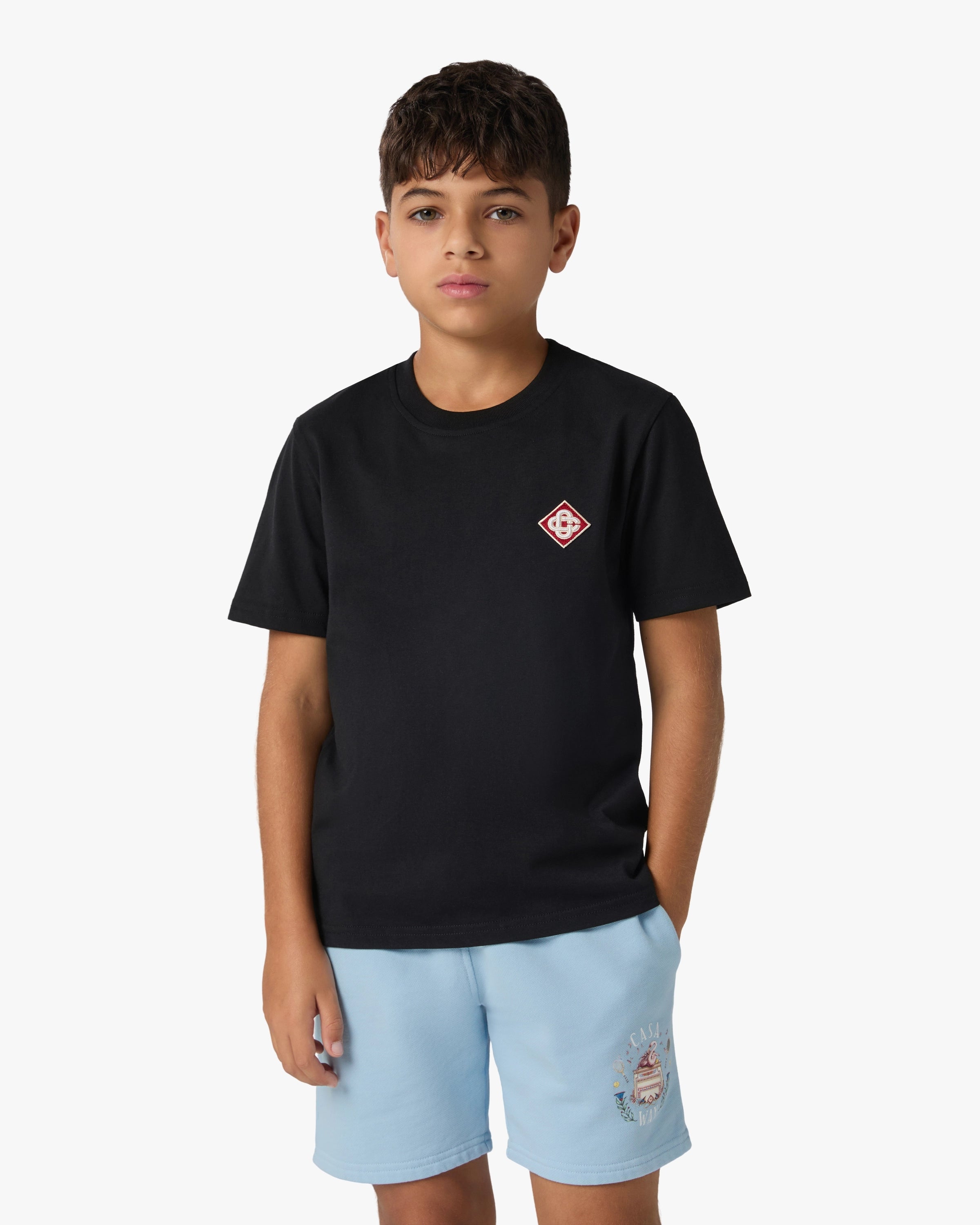 Casablanca Diamond Logo t-shirt bambino cotone nera 7-8 anni