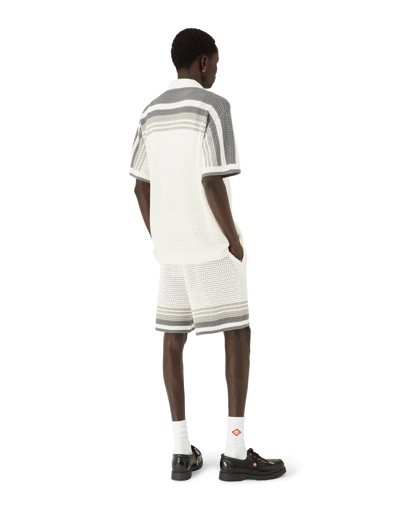 Casablanca Tennis Crochet camicia crochet bianca cotone