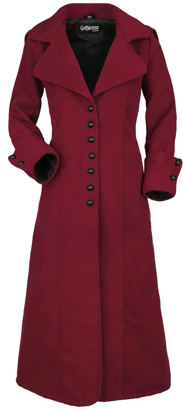 Gothicana by EMP cappotto donna verde scuro con cappuccio