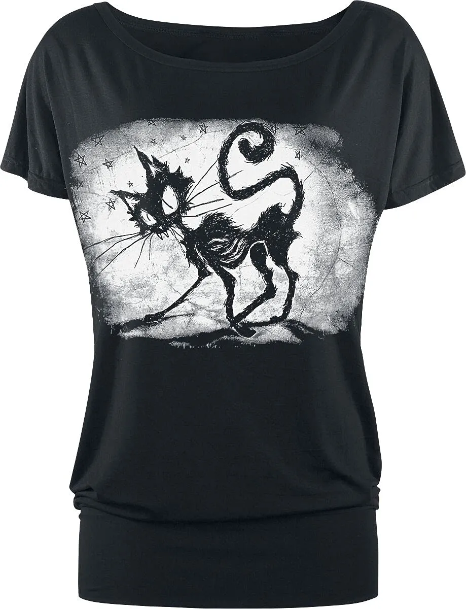 Gothicana by EMP Maglietta Nera con Gonna a Mano taglia L
