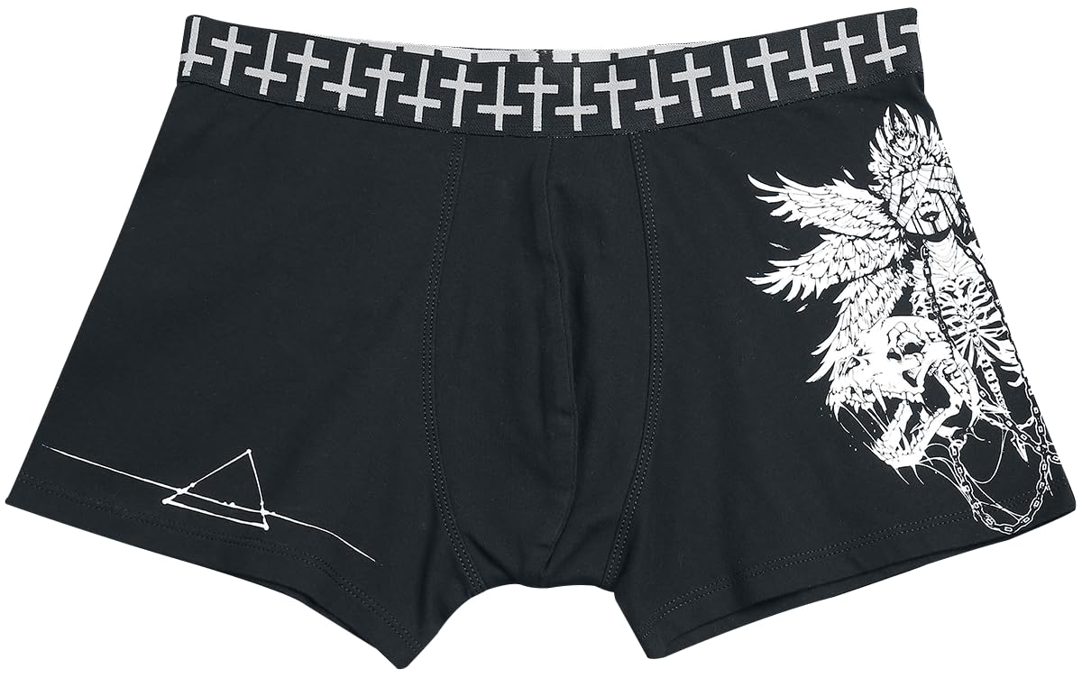 Gothicana by EMP set 3 boxer neri con stampa uomo