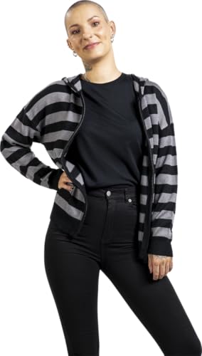 Gothicana by EMP Giacca Nero Grigio Donna con cappuccio a righe