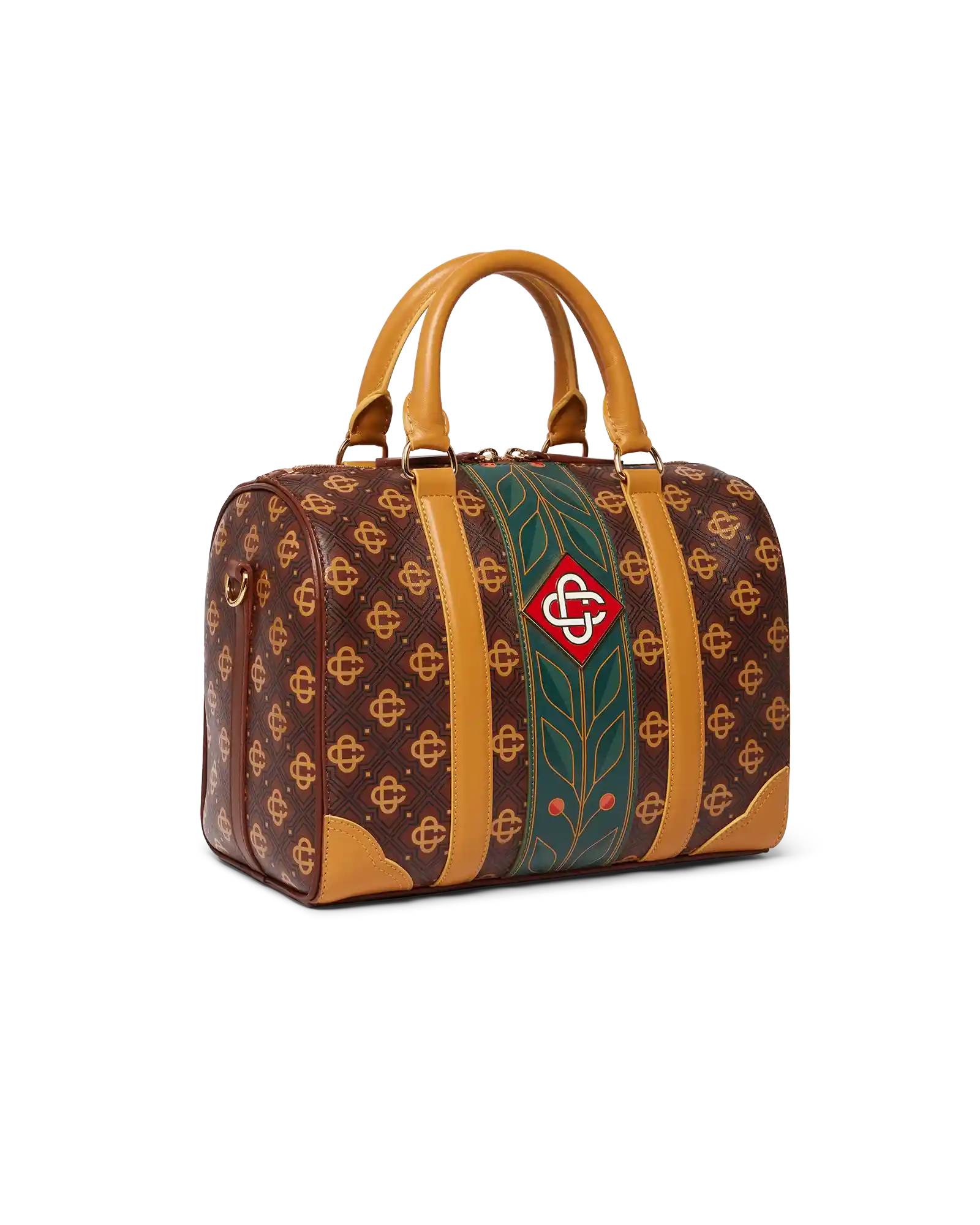 Casablanca Mini Monogram borsone pelle marrone