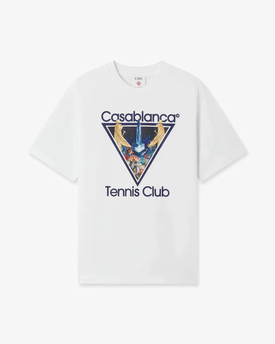 Casablanca Monde Perdu Tennis Club Icon t-shirt bianca cotone