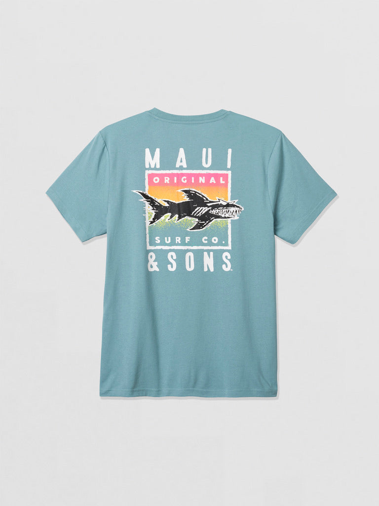 Maui and Sons In the Deep maglietta uomo steel blue in cotone