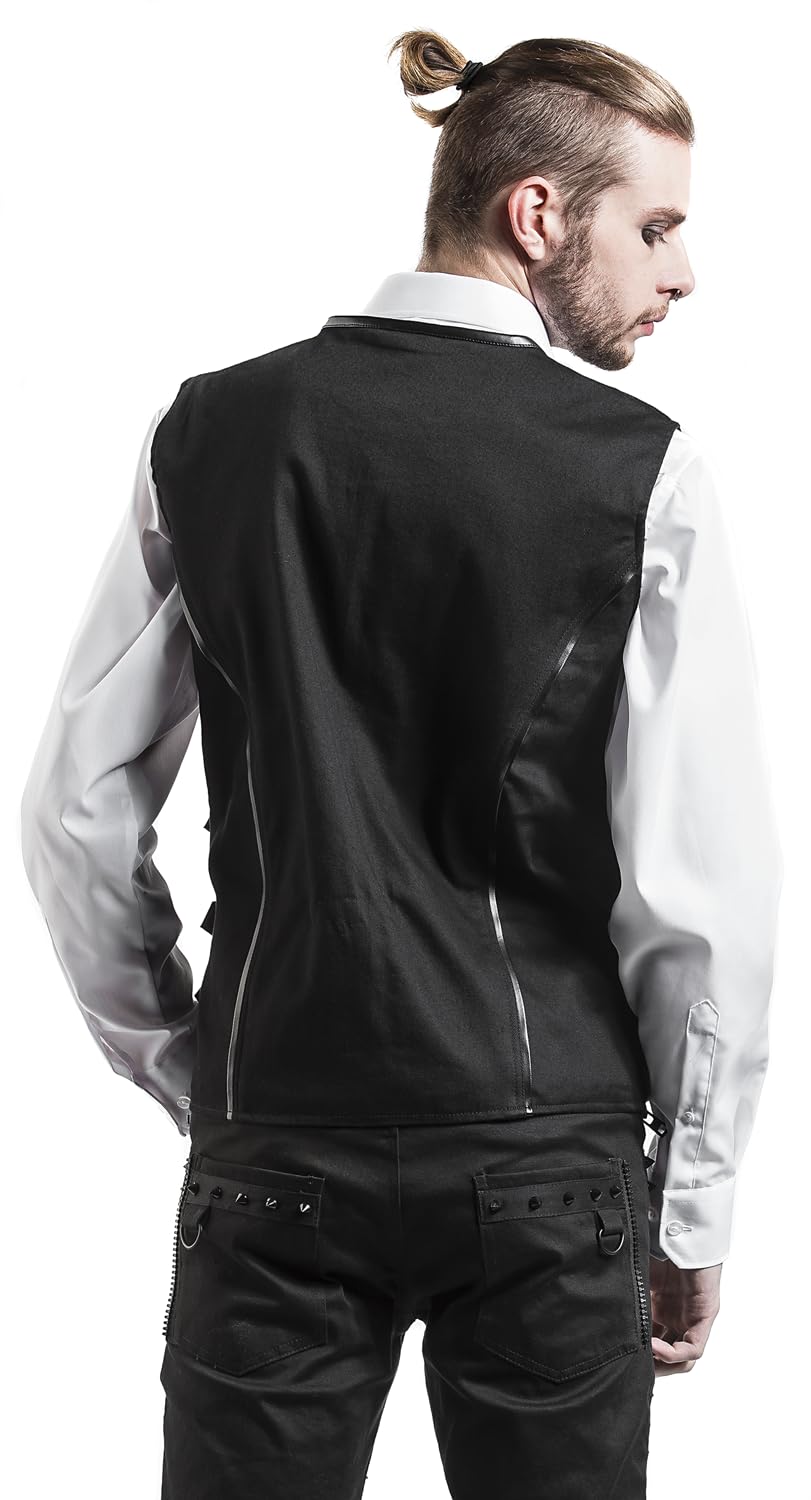 Gothicana by EMP Gilet Nero con Fibbie S Uomo