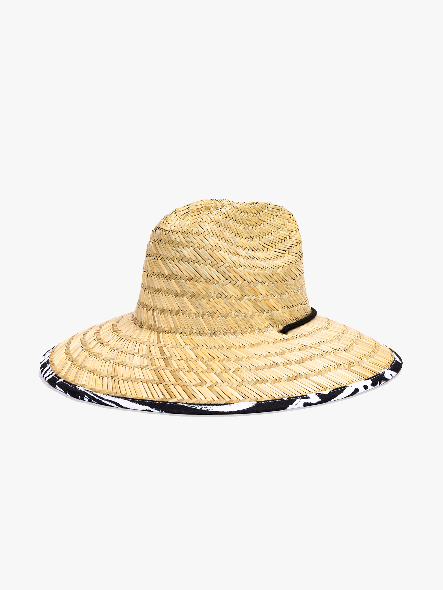 Maui and Sons Block Party cappello paglia nero tesa stampata