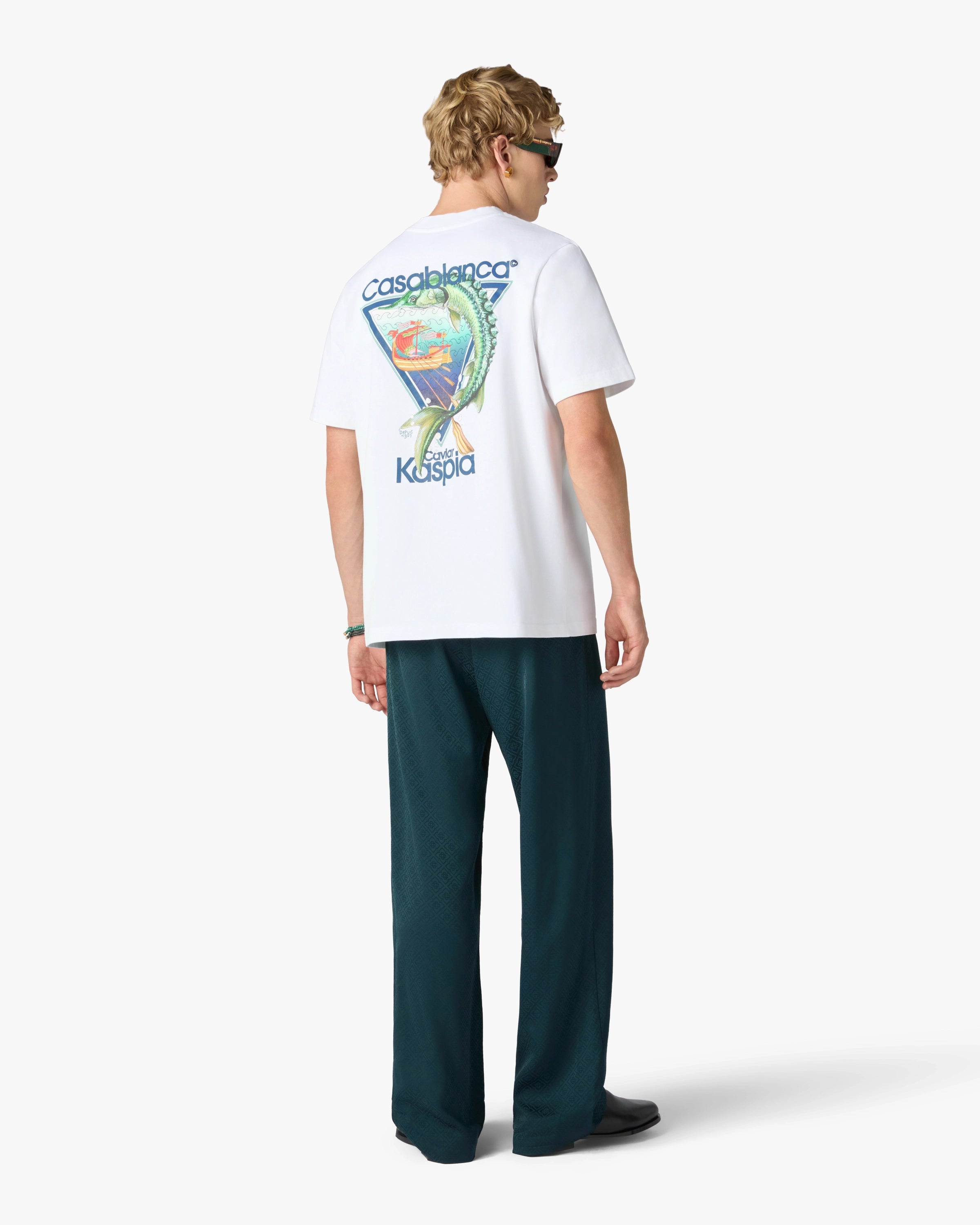 Casablanca Casa Kaspia t-shirt cotone bianca taglia M