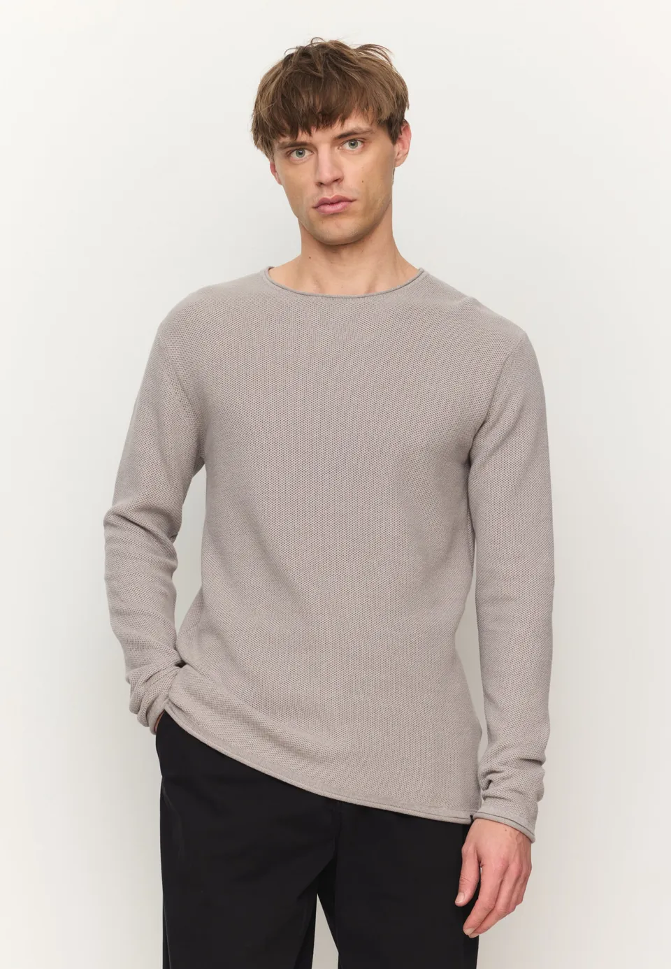 Recolution Eukalyptus maglione uomo greige effetto melange