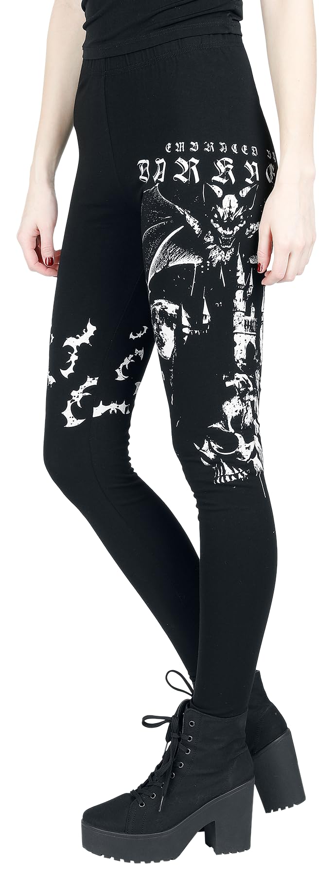 Gothicana by EMP leggings nere stampa pipistrelli