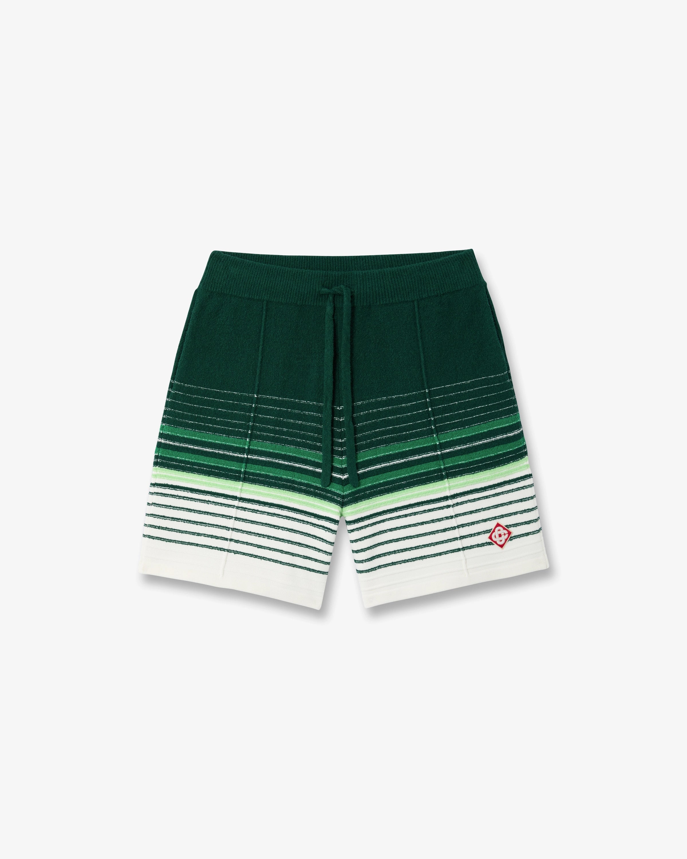 Casablanca Boucle Stripe pantaloncini bianchi verdi bouclé