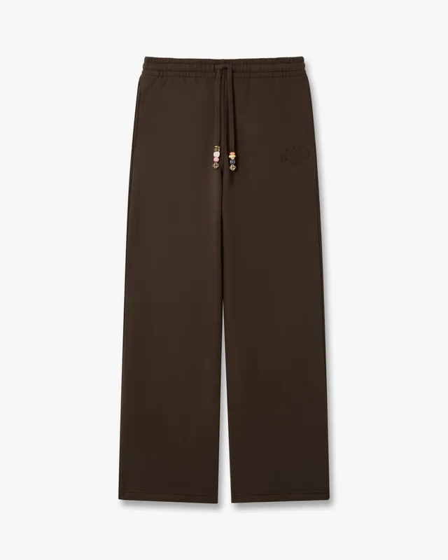 Casablanca Wide Leg pantaloni tuta marroni cotone cashmere