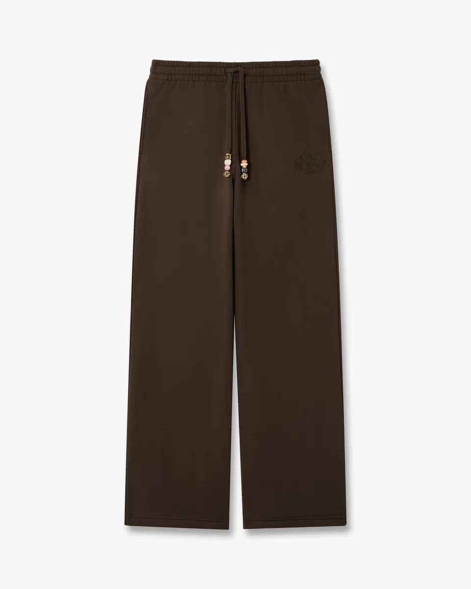 Casablanca Wide Leg pantaloni tuta marroni cotone cashmere